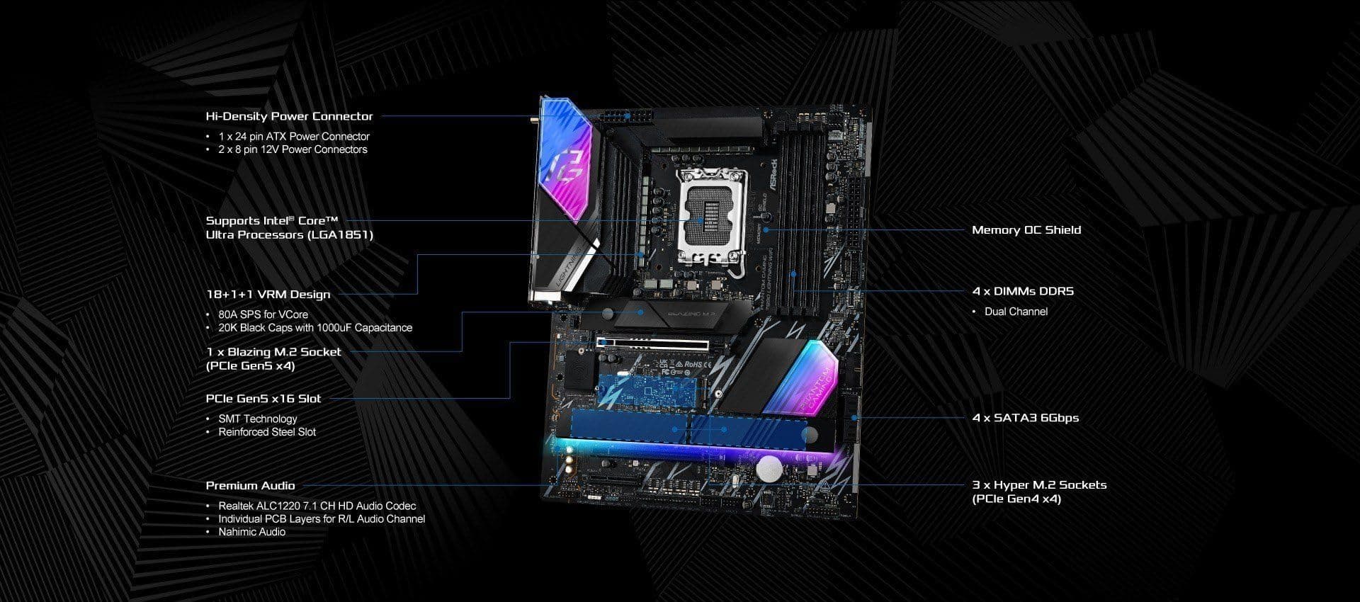 ASRock Z890 Lightning WiFi Intel Sockel 1851 DDR5 Bild 4