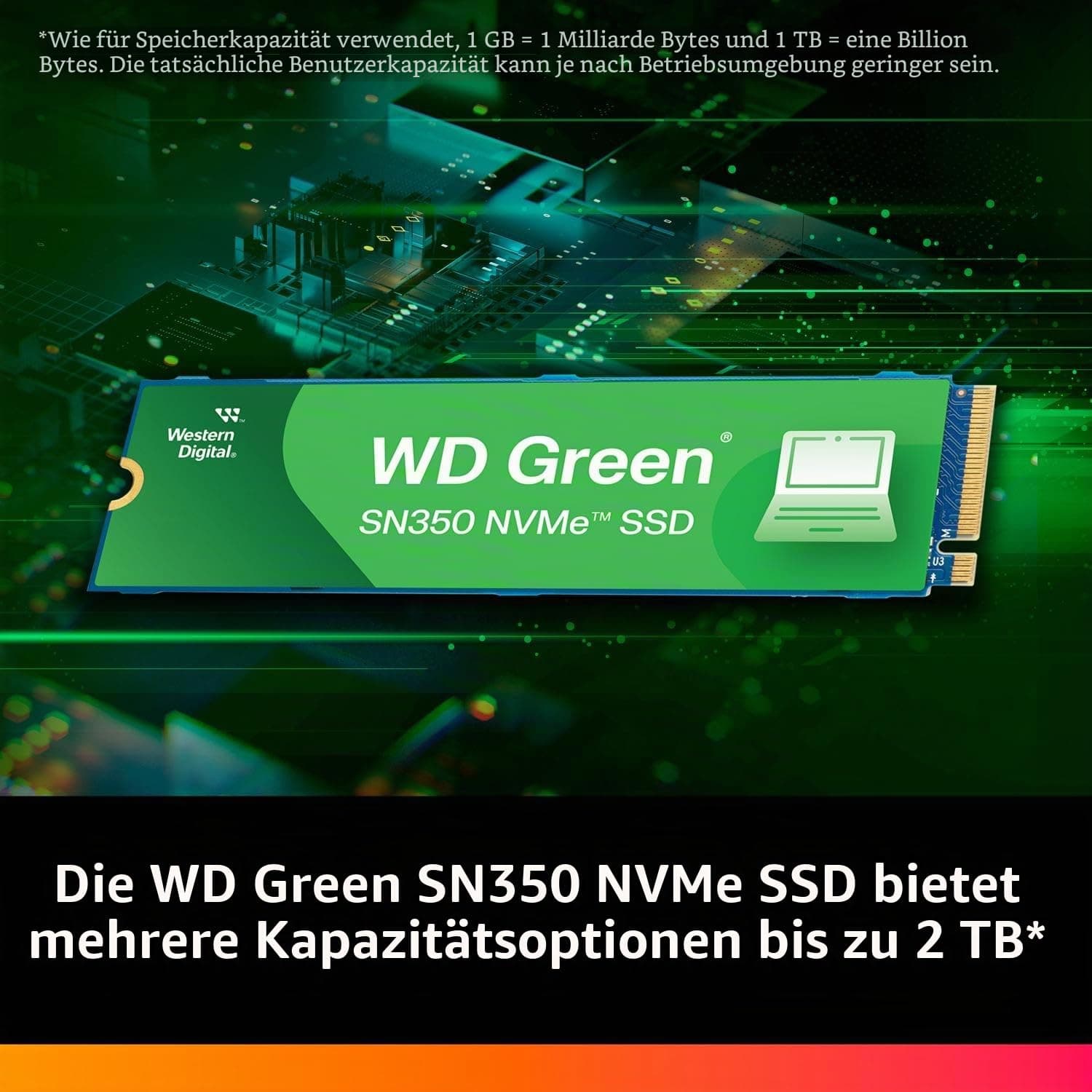 Western Digital WDS250G2G0C WD Green SN350 NVMe Gen3 PCIe, M.2 2280, 250 GB, interne SSD, bis zu 2400 MB/s Bild 5