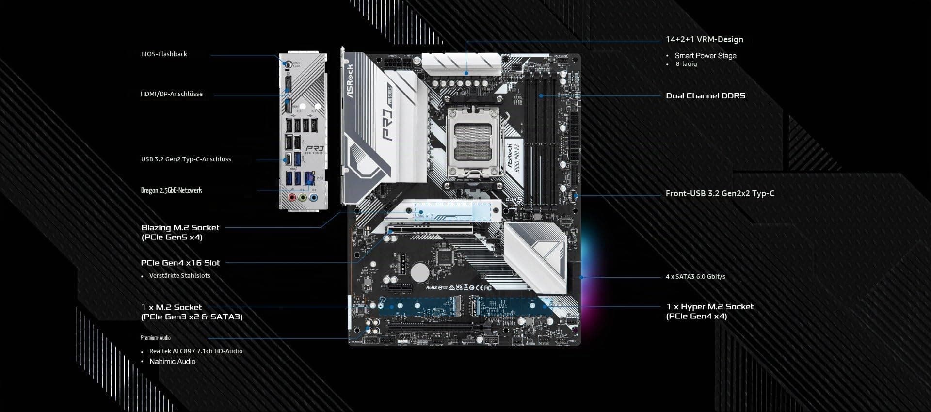 ASRock B650 Pro RS - 90-MXBL10-A0UAYZ Bild 5