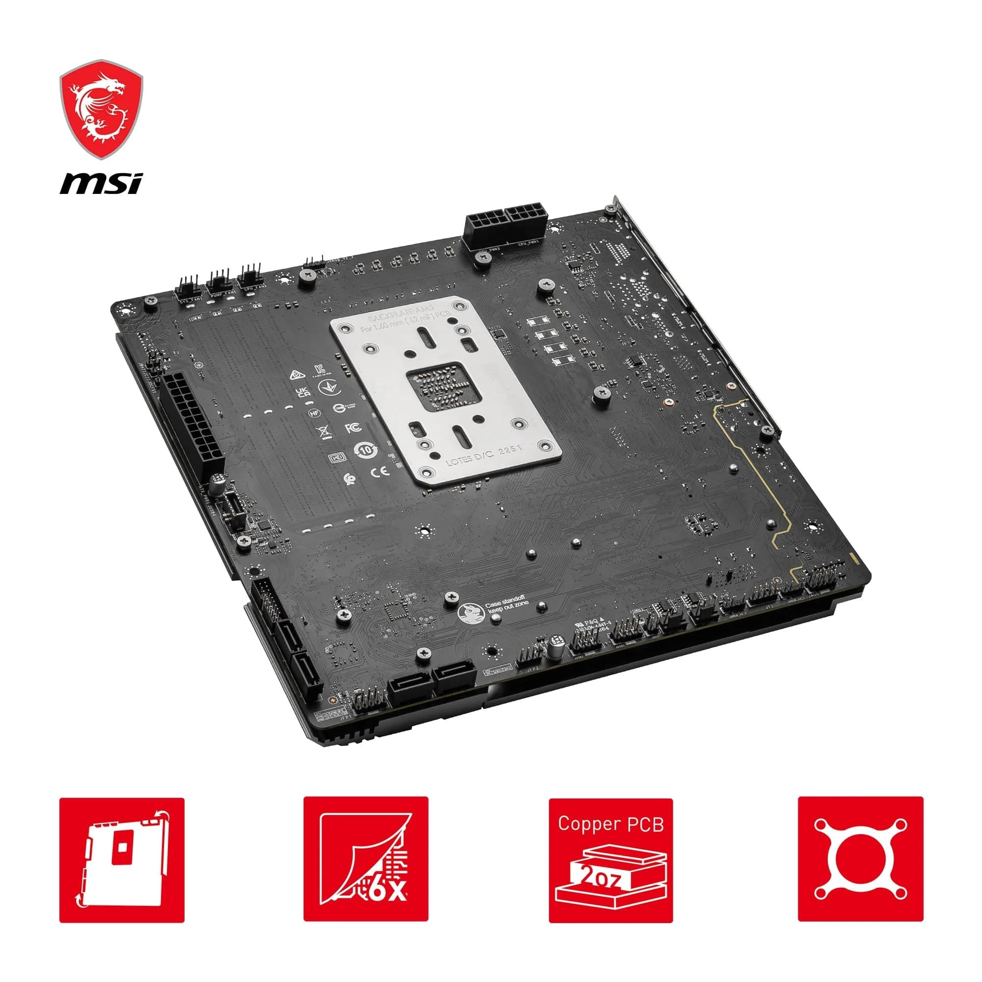 MSI B650M Project Zero Motherboard, Back-Connect Micro-ATX - Unterstützt Ryzen 9000, 8000 & 7000 Serie Prozessoren, AM5 - DDR5 Memory Boost 6400+MHz/OC, 1 x PCIe 4.0 x16, 2 x M.2 Gen4, Wi-Fi 6E Bild 5