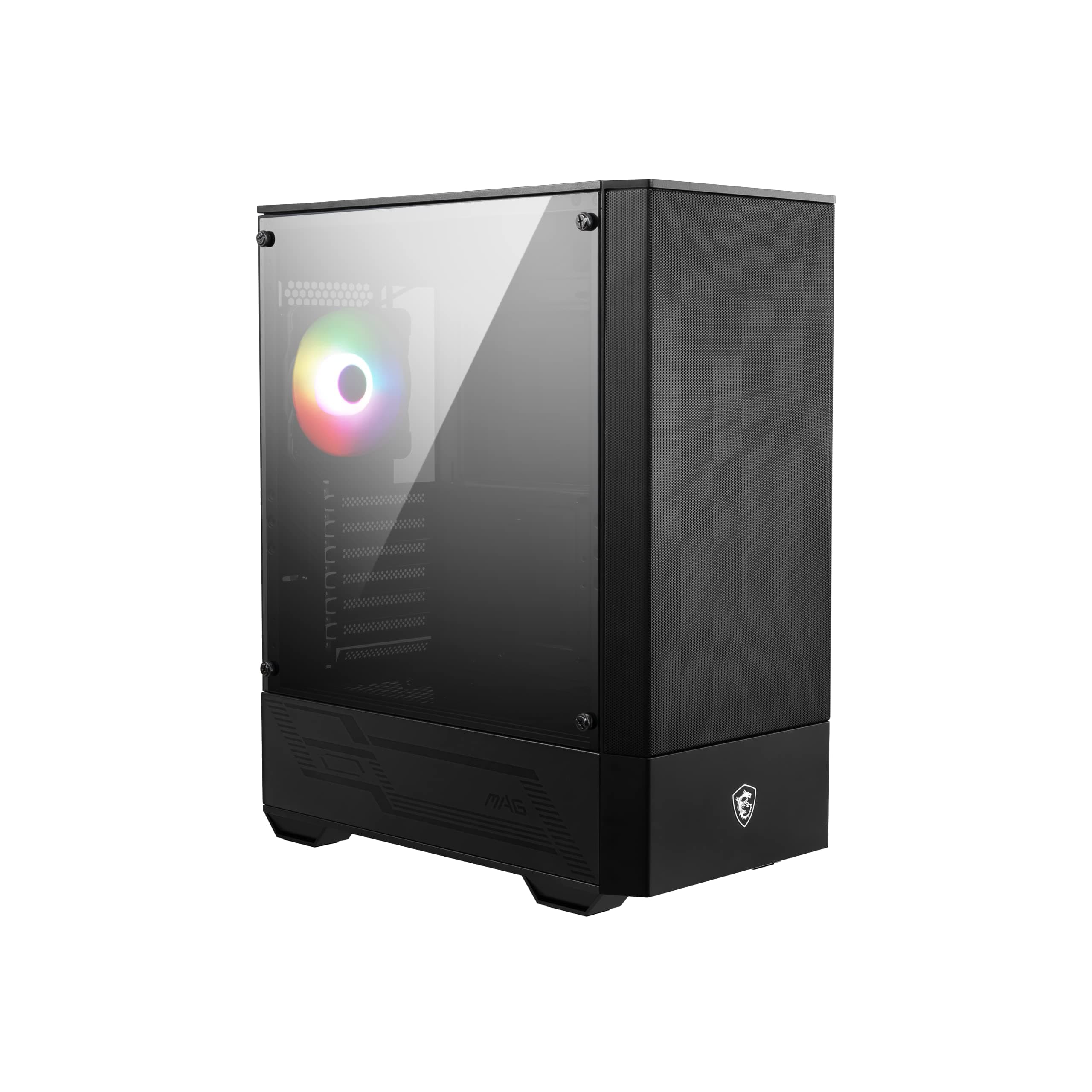 MSI MAG Forge 111R Mid-Tower ATX Gehäuse (2X USB 3.0 Anschluss, 1x 120mm A-RGB Fan mit Controller im Lieferumfang, schwarz, RGB) MAGFORGE111R Bild 2