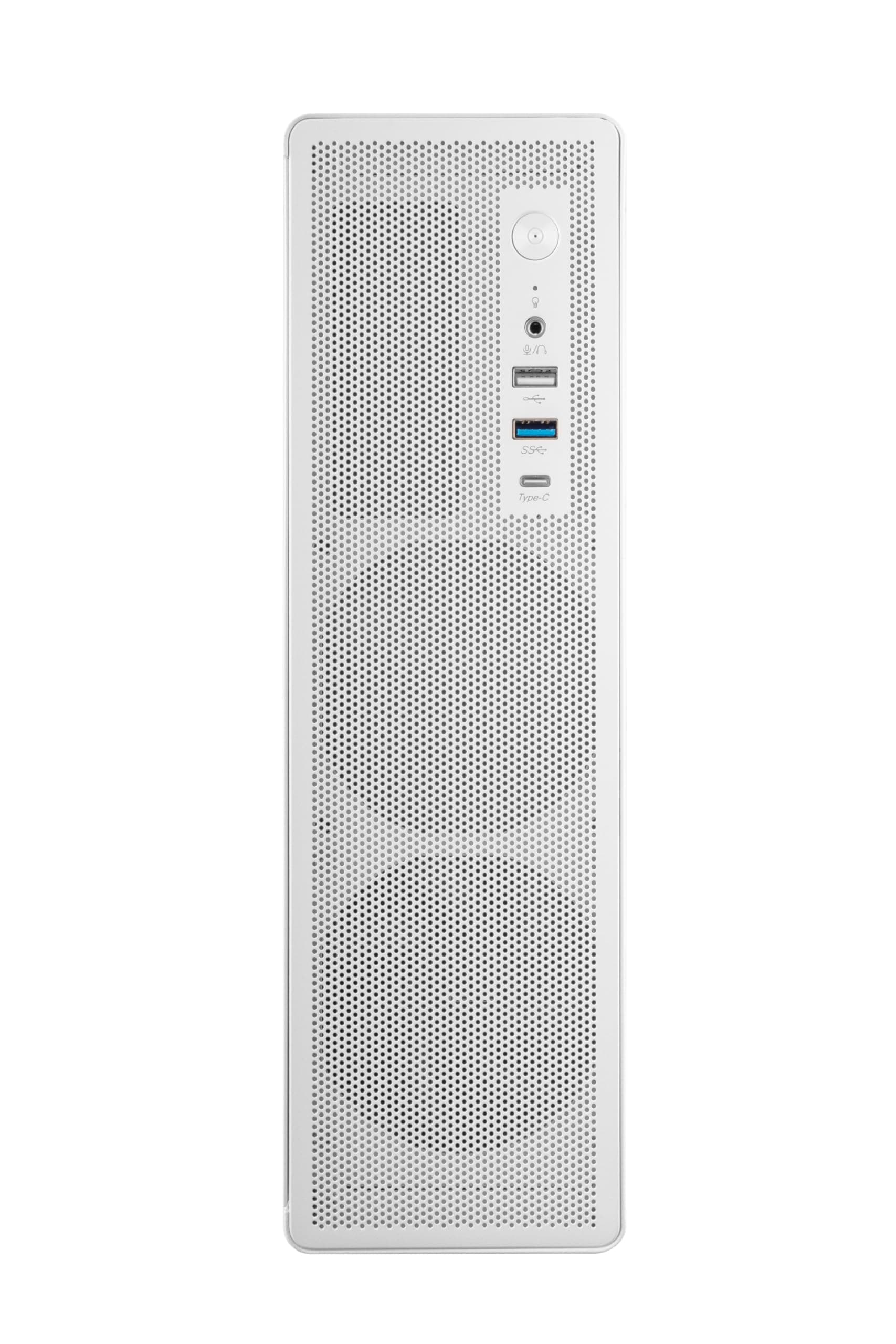 Tacens AEROSLIM500, PC-Gehäuse MicroATX, Staubschutz-Mesh-Panels, TFX-Netzteil 500W, Frontlüfter FDB 90mm, Slim-Minitower kompatibel mit MicroATX und Mini-ITX, USB-C und USB 3.0, Weiß 2AEROSLIM500W Bild 5