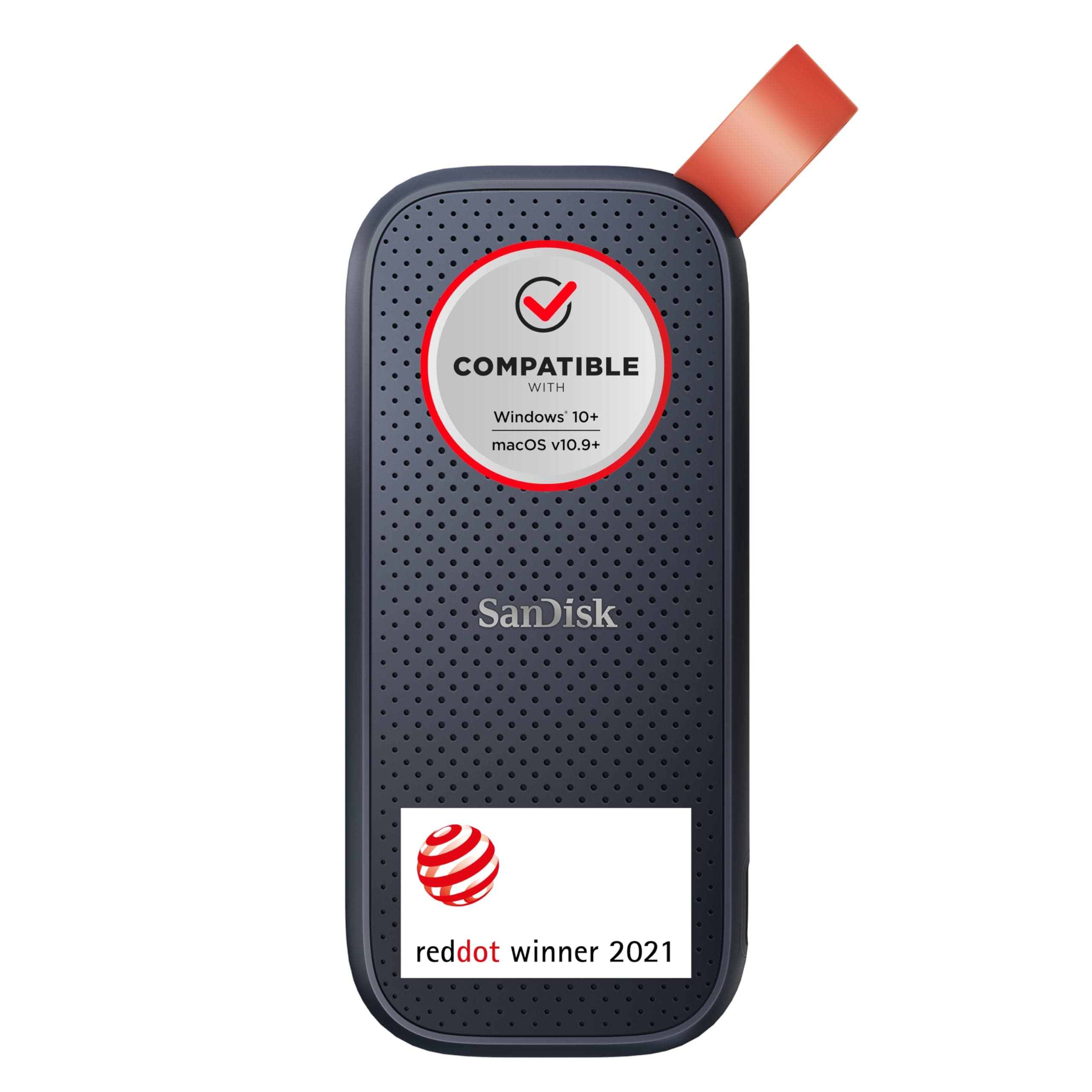 SANDISK Portable SSD 2 TB (externe SSD 2,5 Zoll, bis zu 800 MB/s Lesen, robustes Laufwerk bis zu 2 m, robuste Befestigungsschlaufe aus strapazierfähigem Gummi) Schwarz 2 TB Schwarz
