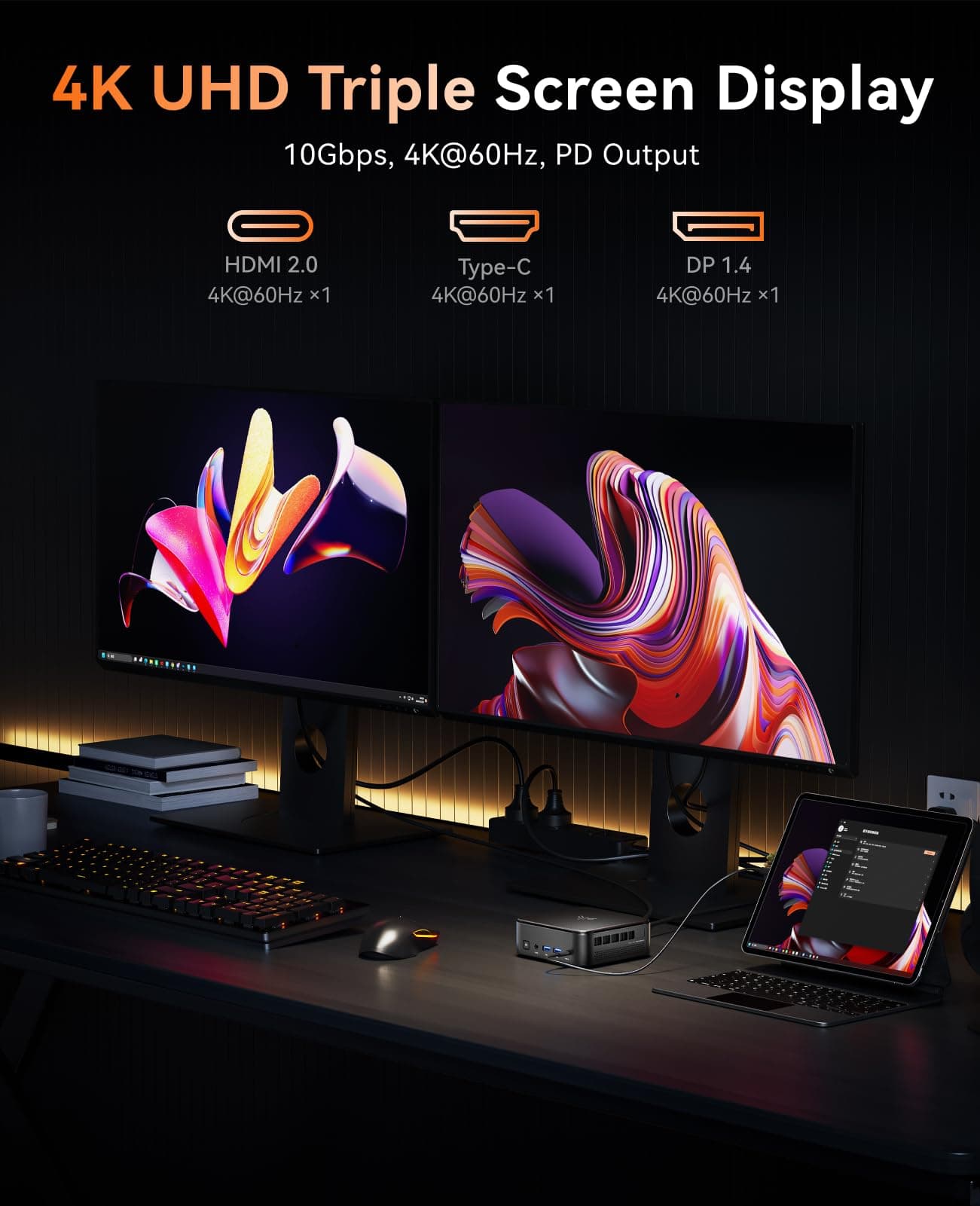 NiPoGi Mini PC 32GB DDR4 1TB SSD, AMD Ryzen 7 7730U(Bis zu 4.5GHz, 8C/16T) Micro Desktop Computer Für Büro/Heimkino/Meeting/Business/Trip【Wifi6/Bluetooth5,2/DP+HDMI+USB-C】 Besser als 7430U R7 7730U/ 32GB DDR4 1TB SSD blacks Bild 4