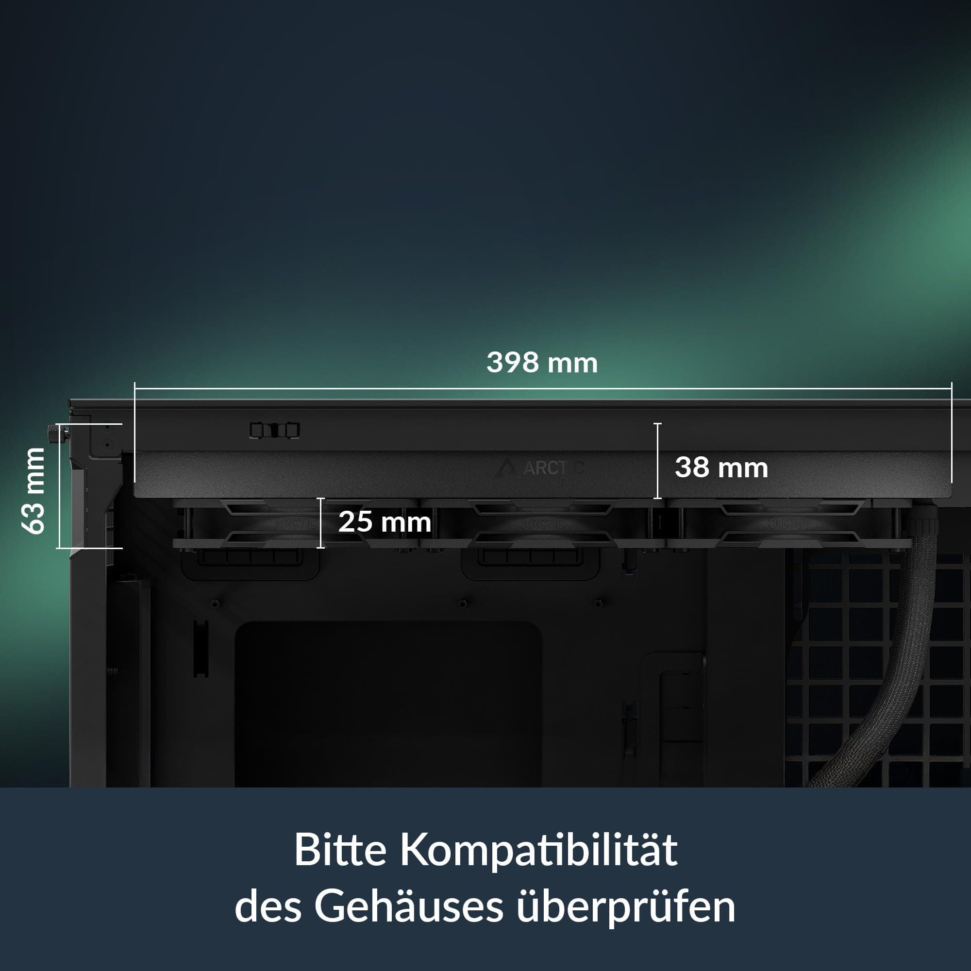 ARCTIC Liquid Freezer III Pro 360 A-RGB - Wasserkühlung PC, AIO CPU Wasserkühler, 3x120 mm, 38 mm Radiator, PWM-Pumpe, VRM-Lüfter, AMD AM5/AM4, Intel LGA1851/1700 Contact Frame - Schwarz Bild 7