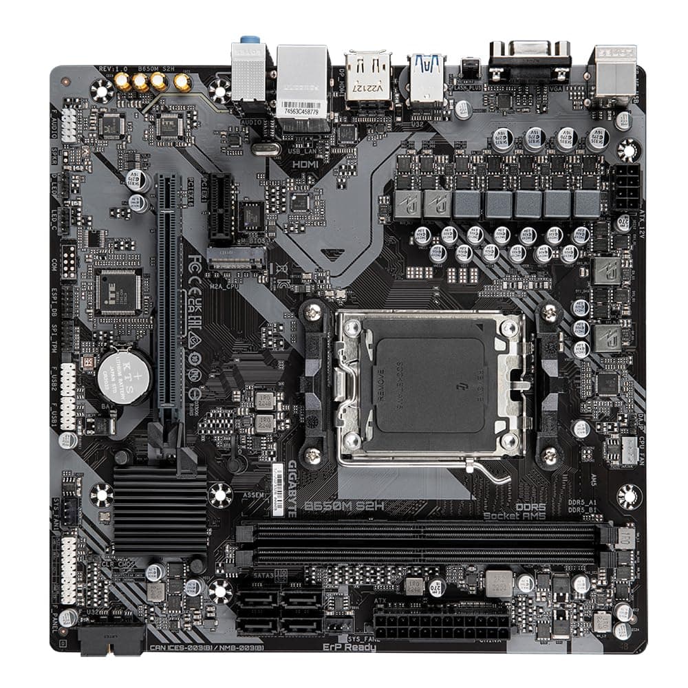 GIGABYTE B650M S2H Mainboard - AMD Ryzen 9000er-Serie, 5+2+2 Phasen VRM, bis zu 6400 MHz DDR5 (OC), 1xPCIe 4.0 M.2, GbE LAN, USB 3.2 Gen 1 Bild 8