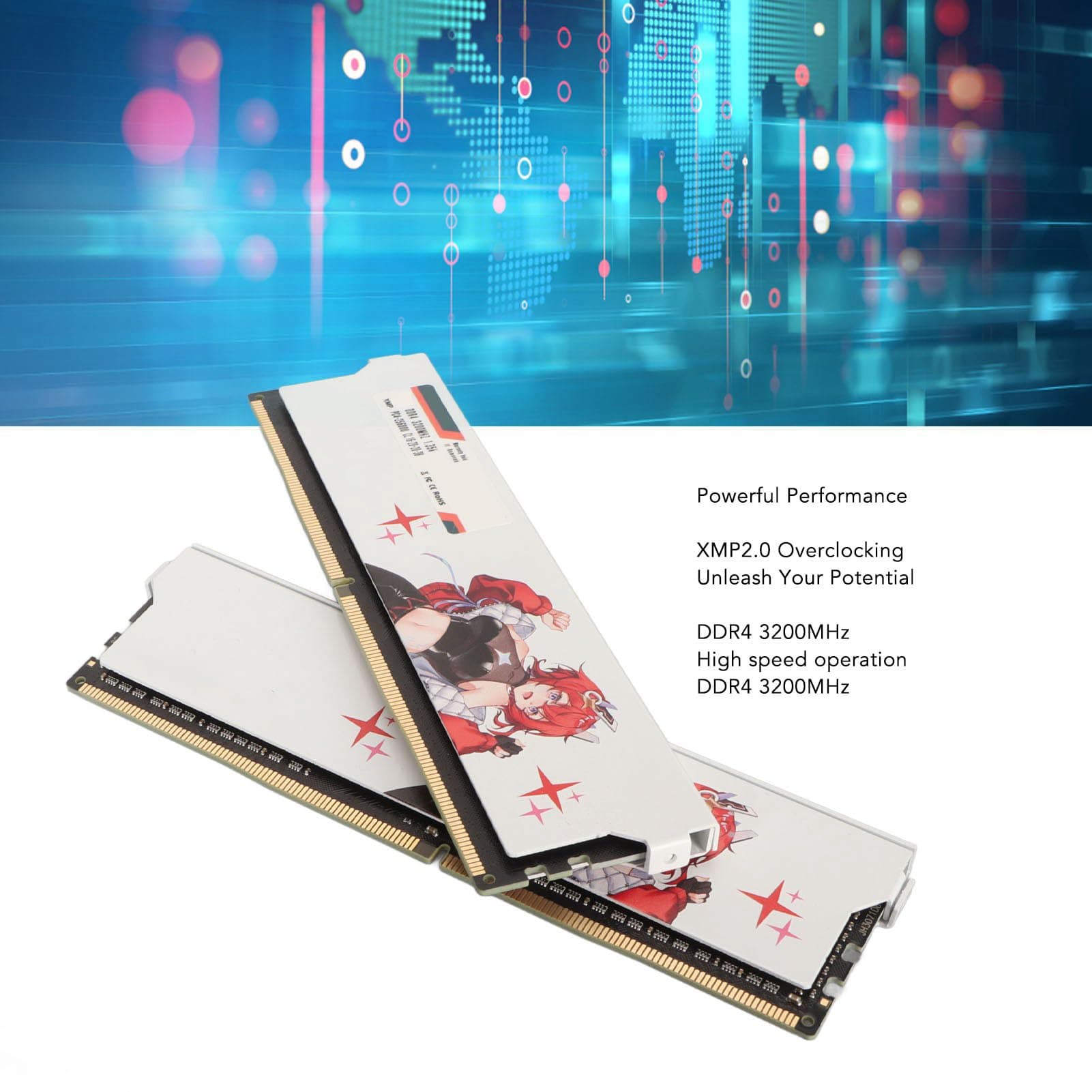 Aramox DDR4-RAM, XMP2.0-Technologie, Speichermodul mit Verbesserter Leistung, 3200 MHz Geschwindigkeit, Ideal für Gaming- und Desktop-PCs (32 GB (2 x 16 GB)) Bild 5