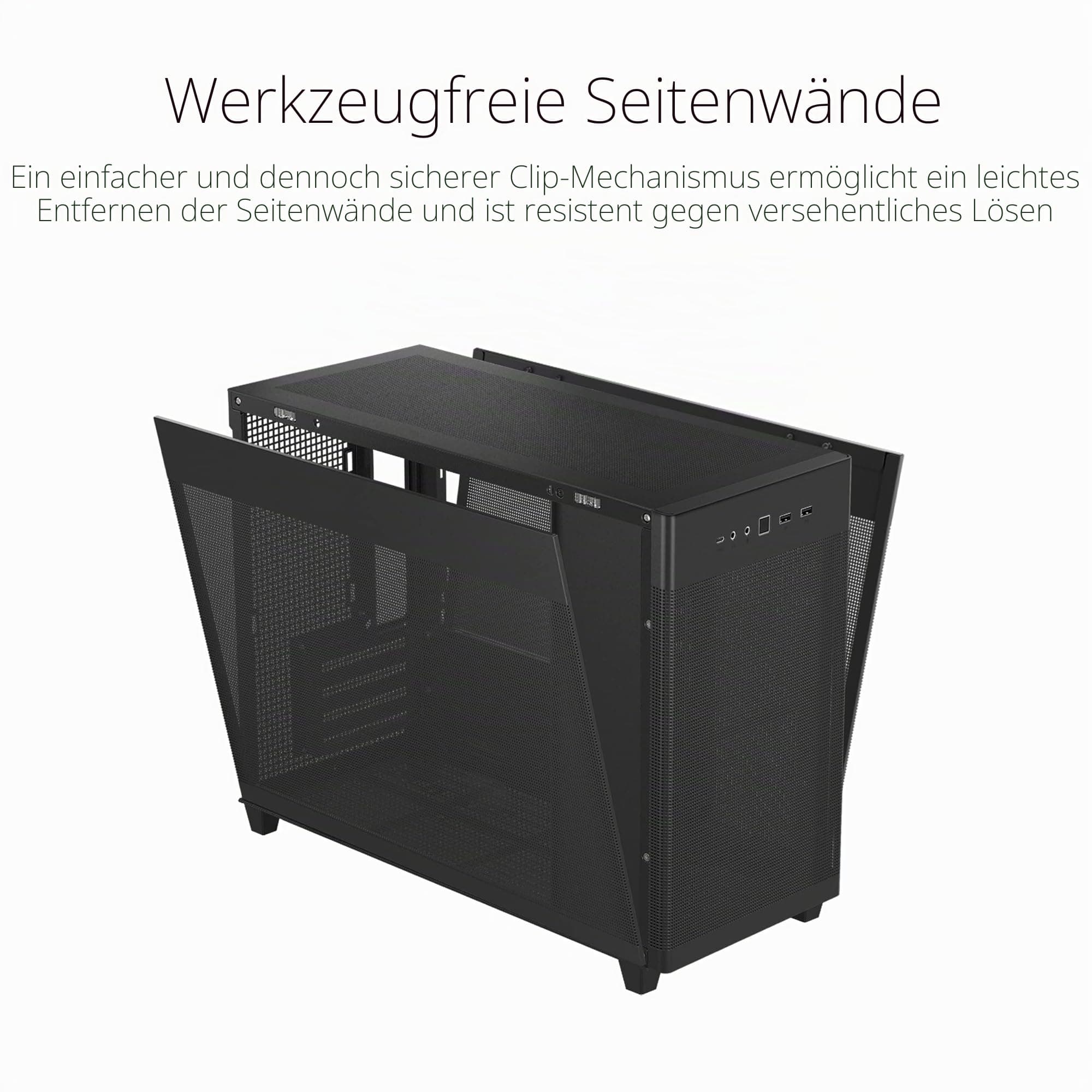 ASUS Prime AP201 MicroATX Gehäuse schwarz (33 Liter, unterstützt 280- & 360-mm-Kühler, Grafikkarten bis 338 mm Länge und Standard-ATX-Netzteile) schwarzes AP201 Prime Bild 7