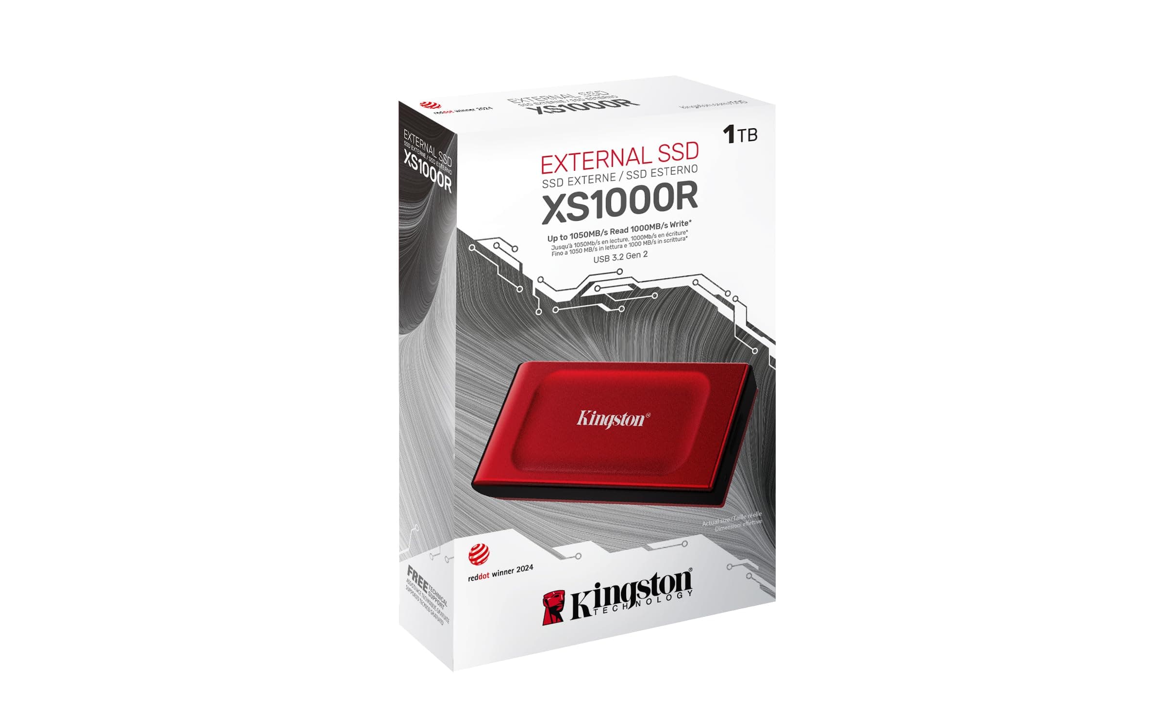 Kingston XS1000 1TB External SSD USB 3.2 Gen 2 Portables Laufwerk Rot-SXS1000R/1000G XS1000 - Rot 1TB Bild 6