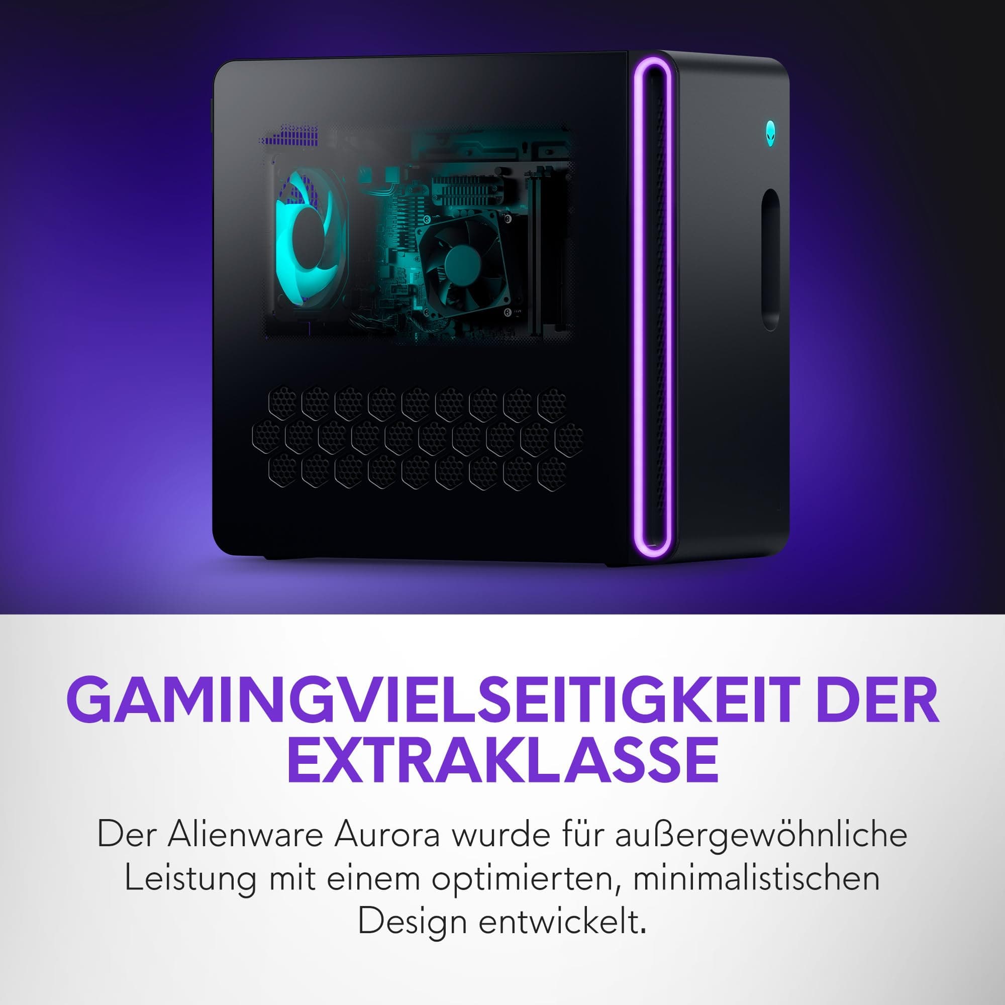 Alienware Aurora Gaming Desktop ACT1250 – Intel Core Ultra 7 265F, Nvidia GeForce RTX 5060 Ti, 16GB DDR5, 1TB SSD, Luftkühlung, Windows 11 Home, USB-C, Klare Seitenwand, 500W PSU – Basalt Black Intel Core Ultra 7 265F 16 GB 1 TB NVIDIA RTX 5060Ti Bild 2
