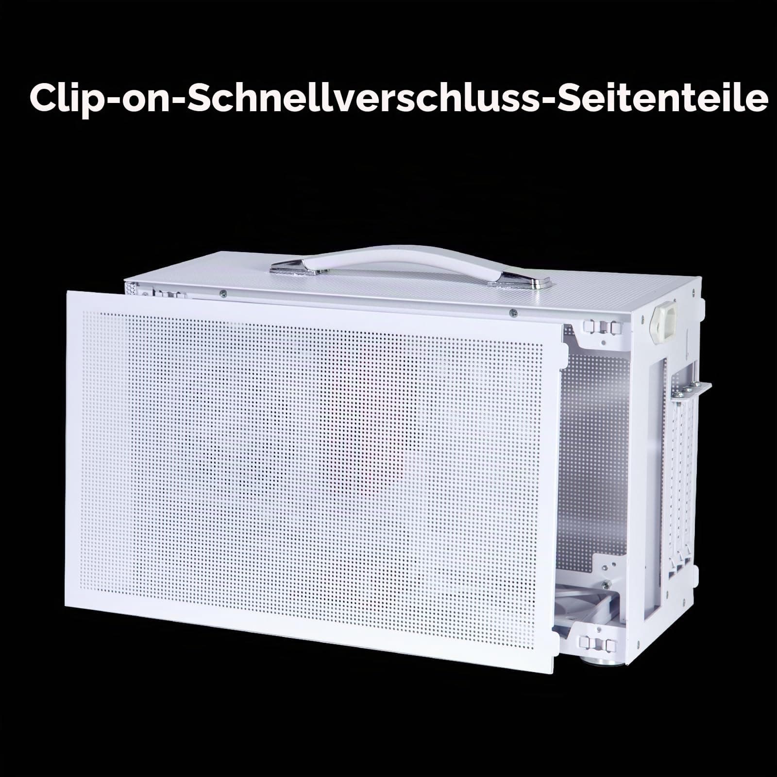 CPS K101 MESH WH Mini ITX PC-Gehäuse, SFX-Netzteil, CPU-Kühler-Höhenbegrenzung 68 mm, kompatibel mit Grafikkarten mit 3 Steckplätzen, Längenbegrenzung 340 mm, inklusive PCI-E 4.0 Kabel, WH K101 MESH WHITE Bild 7