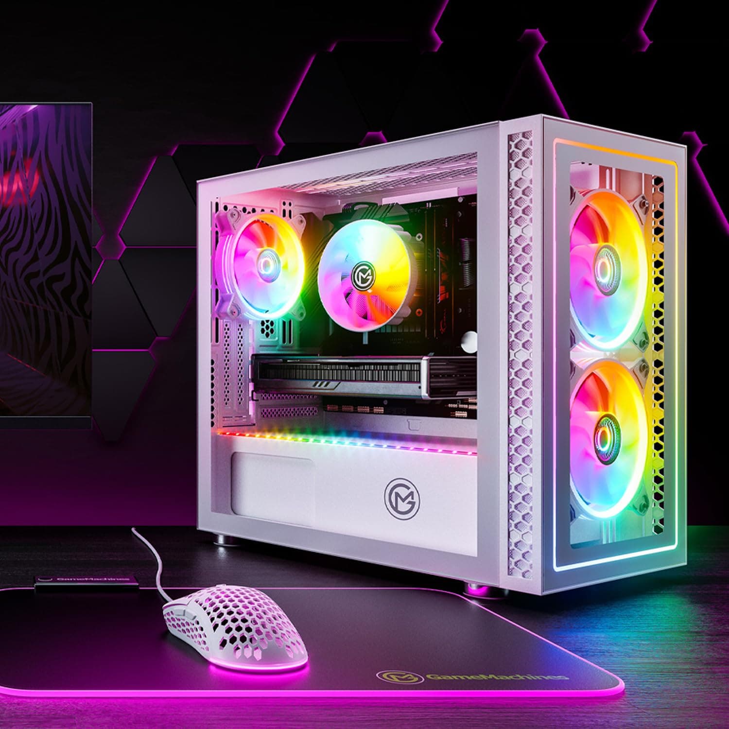 GameMachines Nova Snow Edition, mATX PC Gaming Gehäuse, 3 A-RGB Lüfter Bild 7
