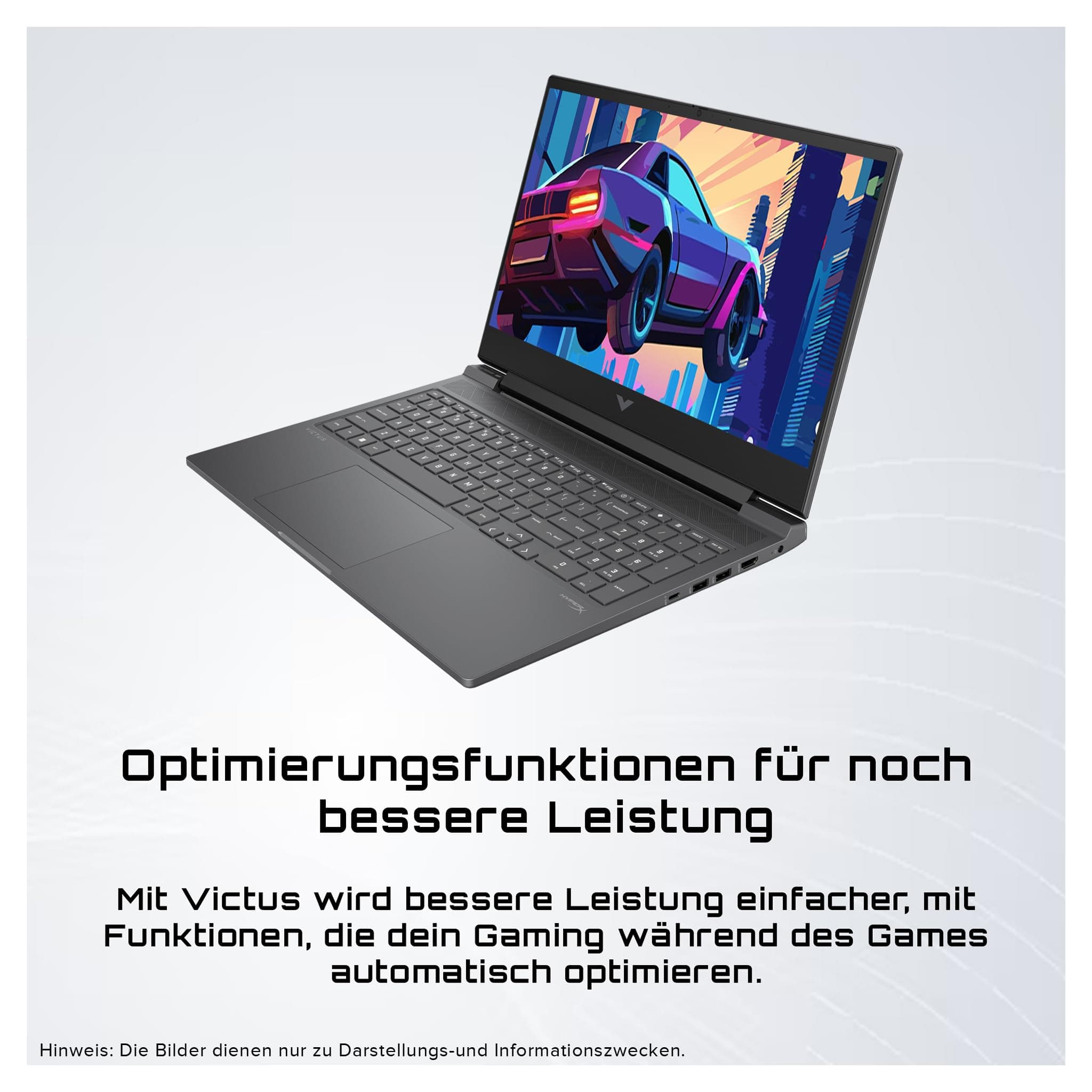 HP Victus 16 Gaming Laptop, AMD Ryzen 5-8645HS, 16 GB DDR5 RAM, 512 GB PCIe SSD, 16.1" FHD (1920x1080) IPS 144Hz Display, Nvidia Geforce RTX 4050, Backlit QWERTZ Tastatur, Windows 11 Pro, Mica Silver 16 GB RAM | 512 GB SSD Windows 11 Pro Bild 8