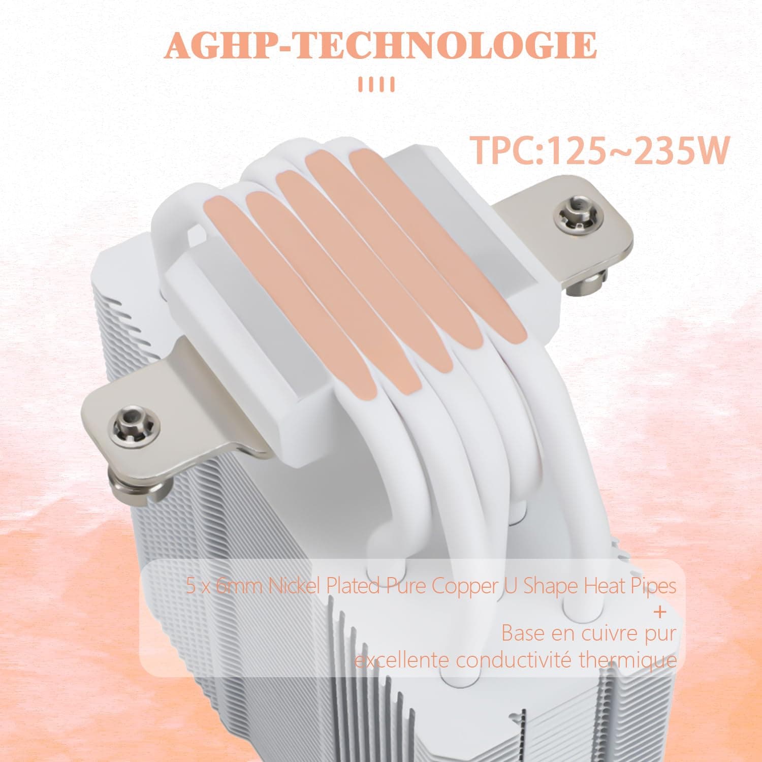 TR Assassin King 120 SE White ARGB CPU-Luftkühler, 5 Heatpipes, TL-C12CW-S PWM Leiser CPU-Kühler, für AMD AM4 AM5/Intel 1151/1150/1200/1700 Bild 4
