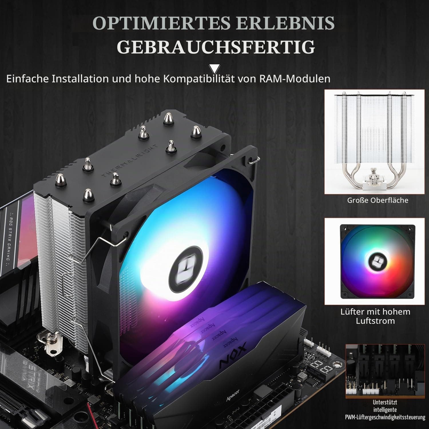 TR Assassin X 120R SE V2 CPU Luftkühler,4 Heat Pipes,148MM hoch,TL-C12C-L V2 PWM Lüfter CPU Kühler Für AMD AM4 AM5/Intel 1700/1150/1151/1200,LGA17XX Kühlung AX120R SE V2 Bild 7