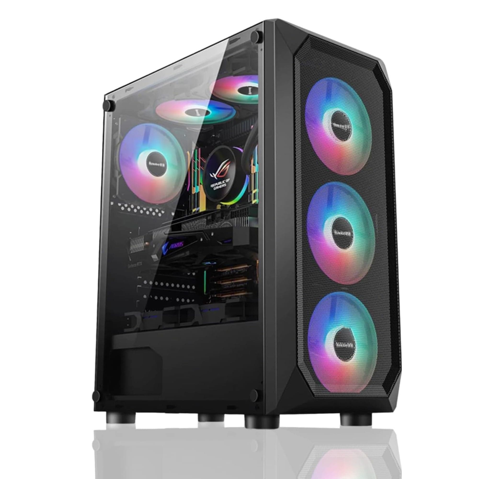 Gaming PC Ryzen 5 5500, GeForce RTX 4060, B450, 16GB(8GB*2) 3200MHz DDR4 RAM, 1TB NVMe SSD, P550W, 5 RGB Lüfter, WLAN, Leistungsstarker Gaming- und Kreativ-PC Ryzen5 R5 5500|RTX4060|16GB DDR4|1TB