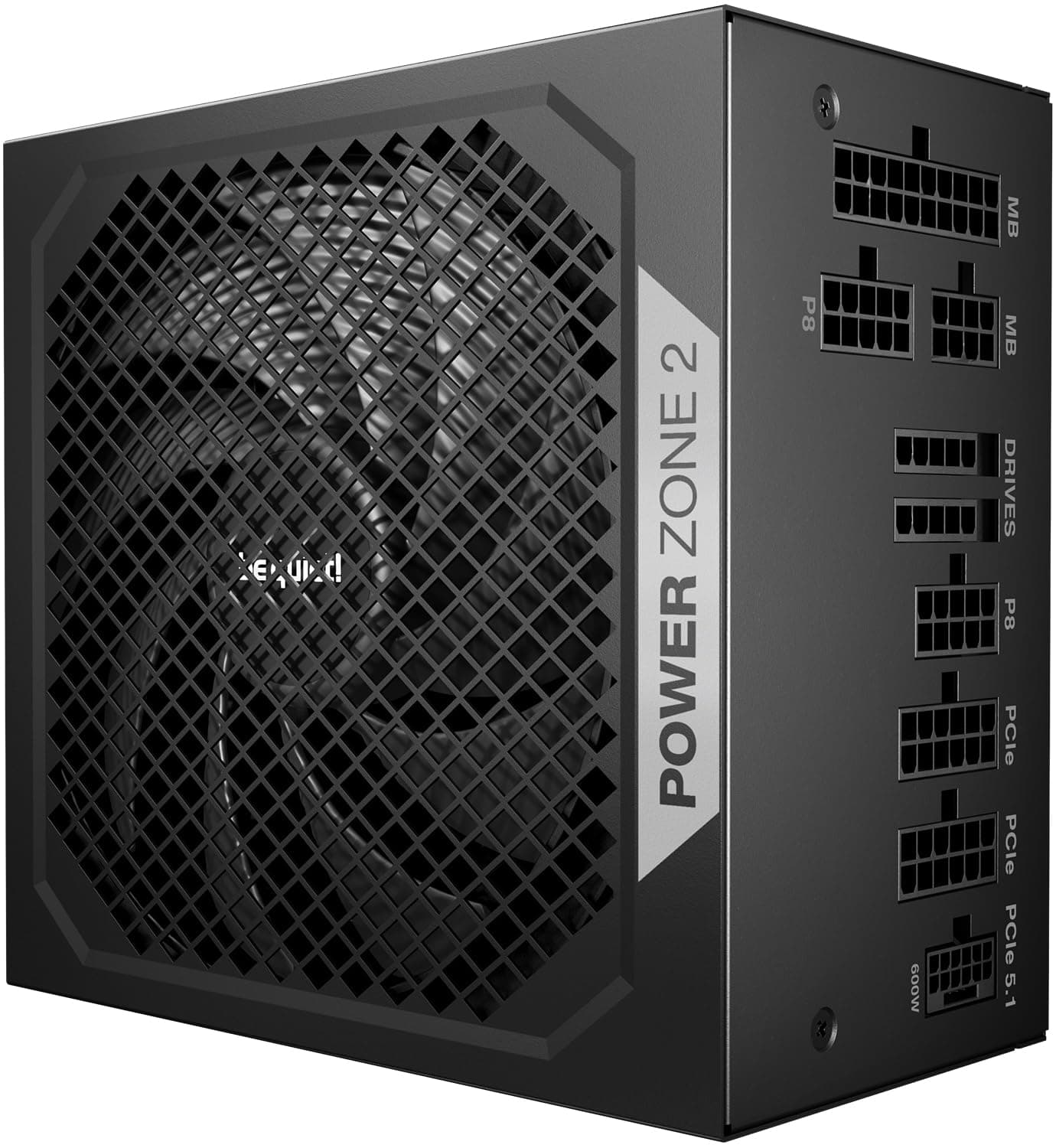 be quiet! Power Zone 2 1000W Netzteil, 80 Plus Platinum und Cybenetics Platinum Zertifizierung, semi-Passive Kühlung, Pure Wings 3 140mm Lüfter, 90° abgewinkelter 12V-2x6-Anschluss, PCIe 5.1/ATX 3.1 Bild 2