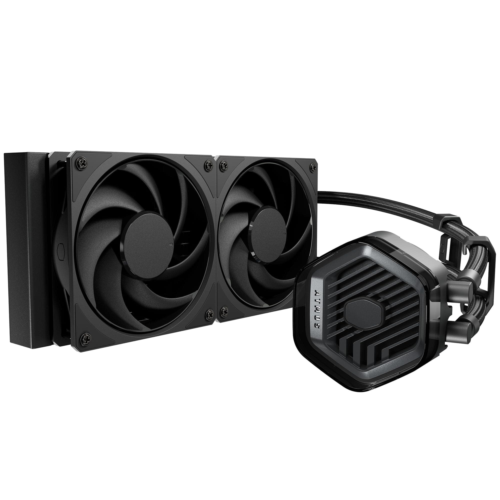 Cooler Master MasterLiquid 240 Atmos Stealth CPU-Wasserkühler – AIO-Wasserkühlsystem (TDP 280 W), Doppelkammerpumpe, vorinstallierte Schwarze Mobius 120-Lüfter, LGA1851/1700- und AM5/AM4-Halterungen Atmos Stealth 240 Bild 3