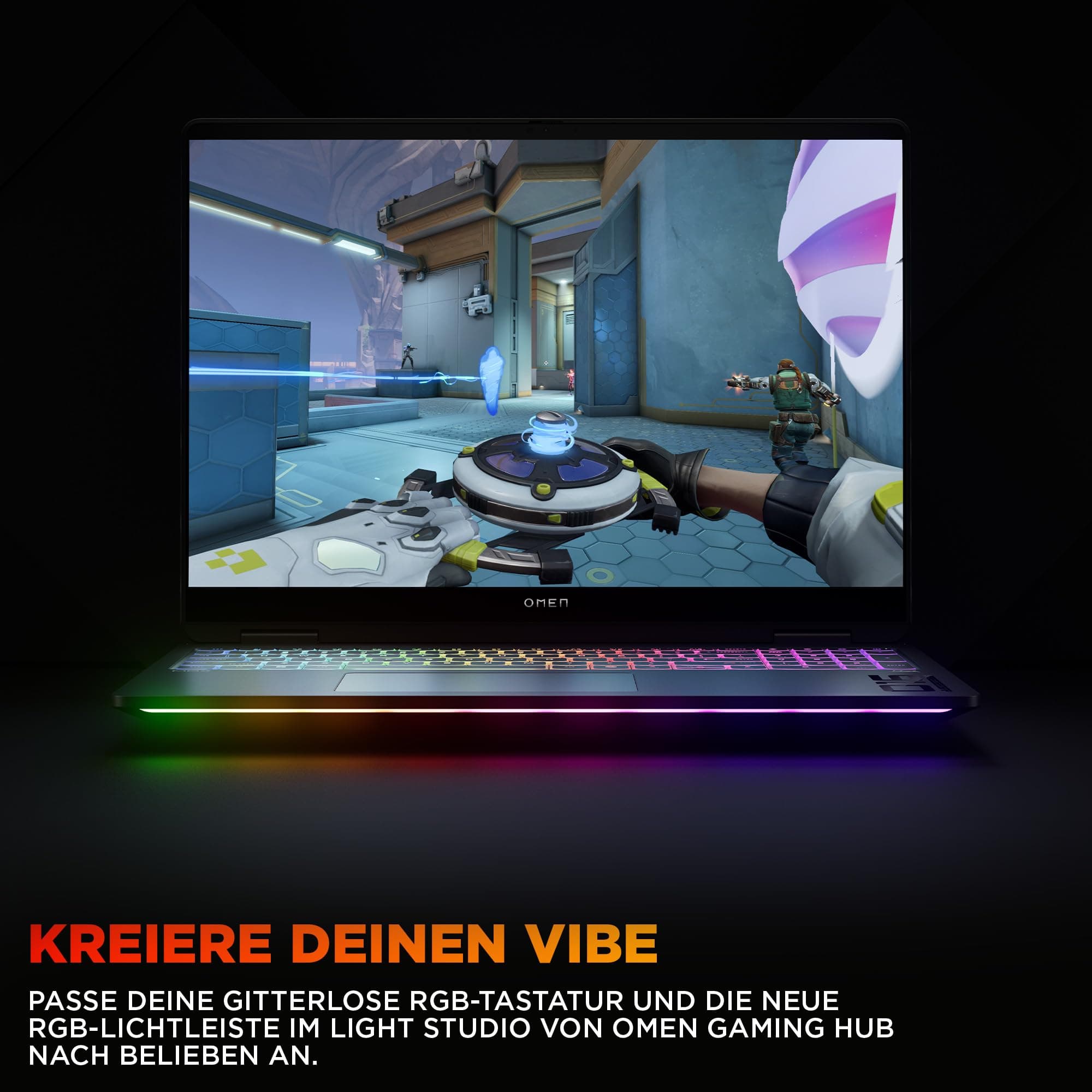 HP Omen Gaming Laptop (16" 2.5K Display, Intel Core Ultra 7, 32GB RAM, 1TB, Win11, QWERTZ) - Schwarz Intel Ultra 7-255HX NVIDIA GeForce RTX 5070 Ti 240 Hz WQXGA Bild 8