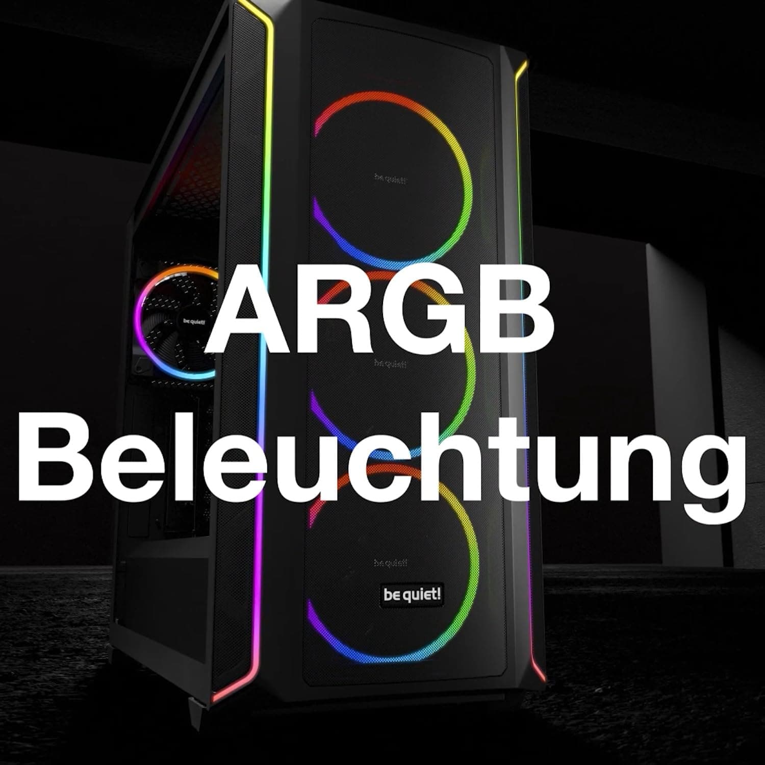 be quiet! Shadow Base 800 DX Black PC-Gehäuse, Pure Wings 3 140mm PWM Lüfter, ARGB-Beleuchtung, USB 3.2 Gen. 2 Type C, Airflow, Open-Mesh, E-ATX Mainboard, 420mm Radiatoren, Glas Seitenfenster Bild 7