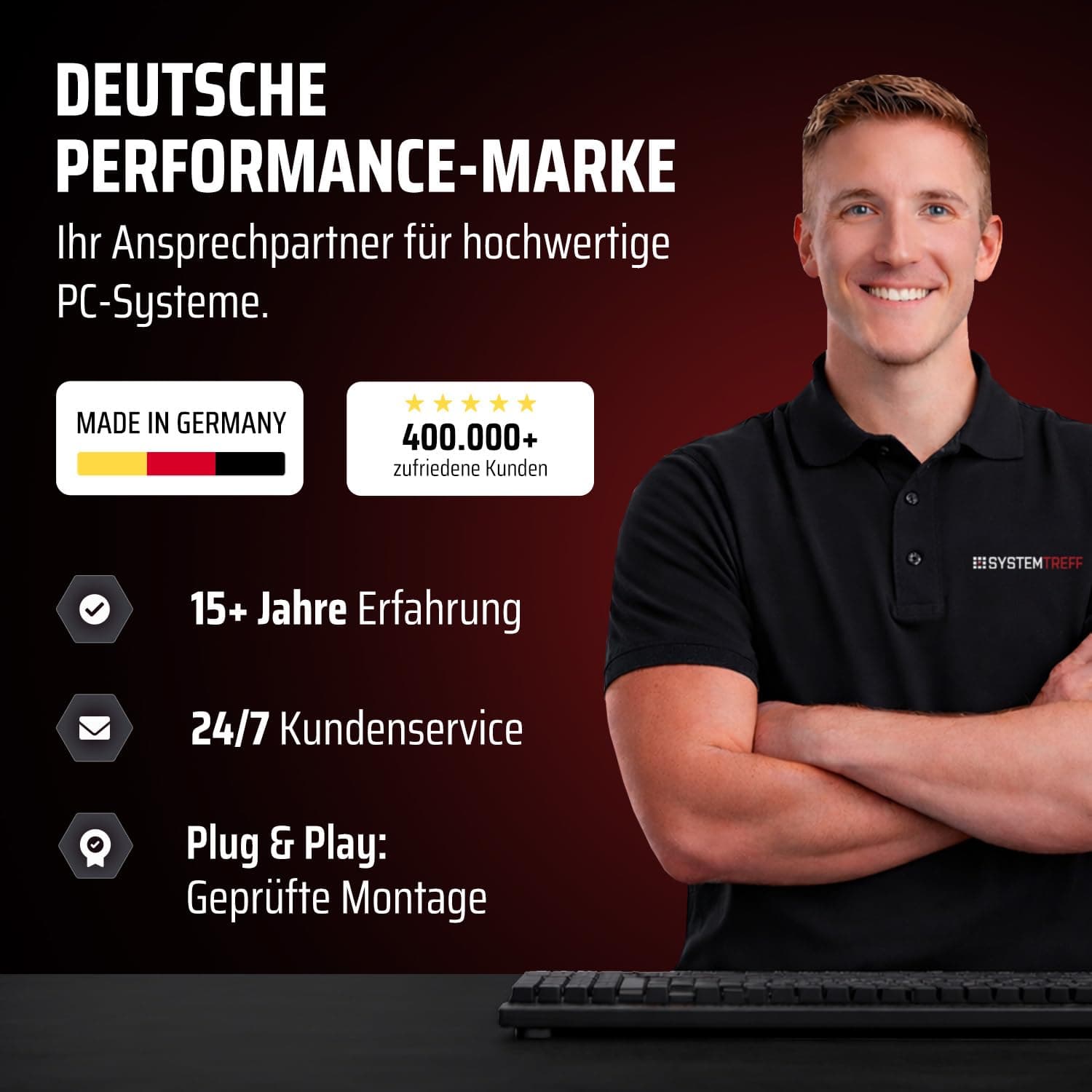 SYSTEMTREFF Basic Gaming PC AMD Ryzen 5 5500 6x4.2GHz | Nvidia RTX 3050 6GB DX12 | 512GB M.2 NVMe | 16GB DDR4 RAM | WLAN Desktop Computer Rechner für Gamer, Zocker & Streamer Bild 6