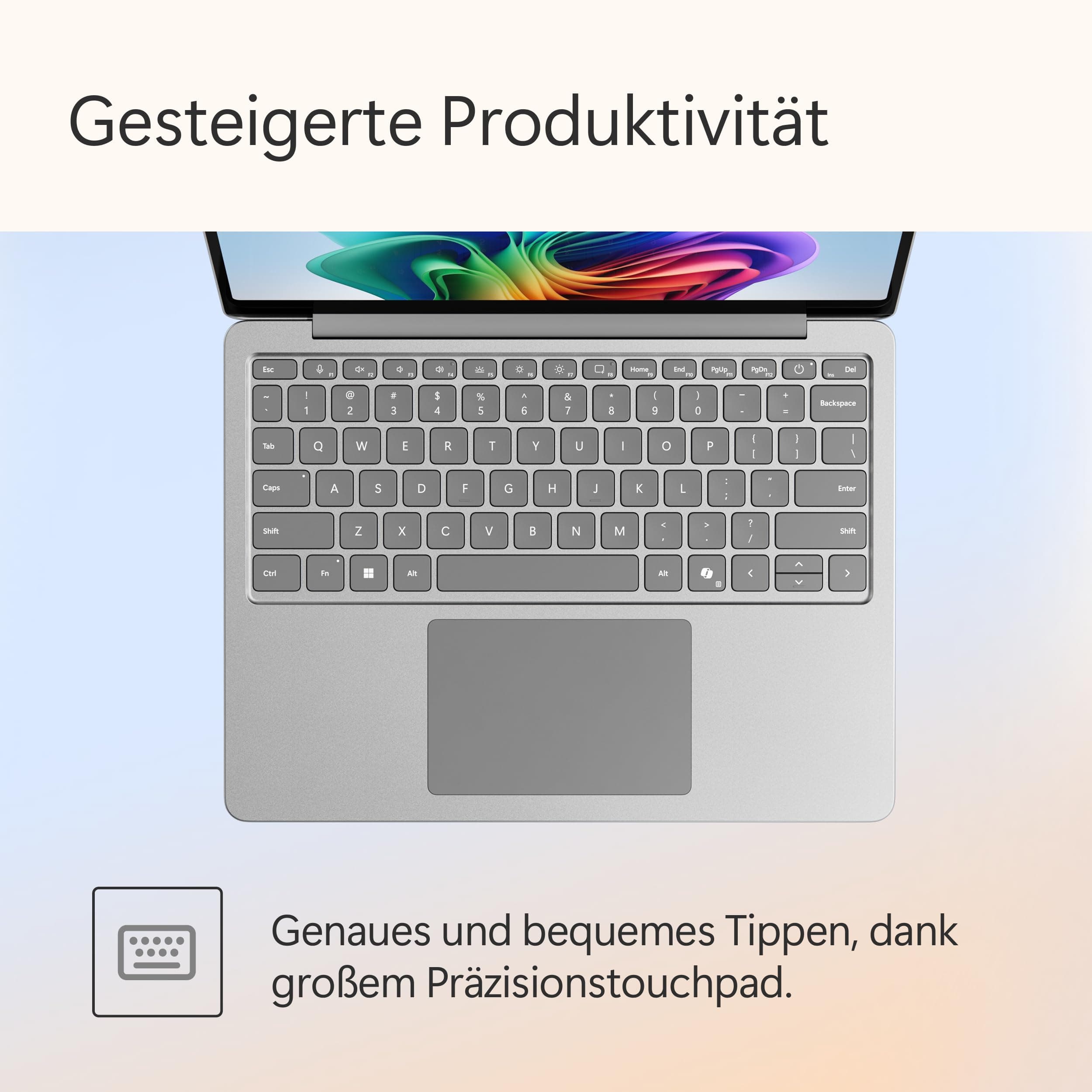 Microsoft Surface Laptop | Copilot+ PC | 13” LCD Touchscreen | Snapdragon® X Plus | 16GB RAM | 512GB Speicher | Neuestes Modell | Platin Platin 16GB RAM | 512GB Speicher Bild 8