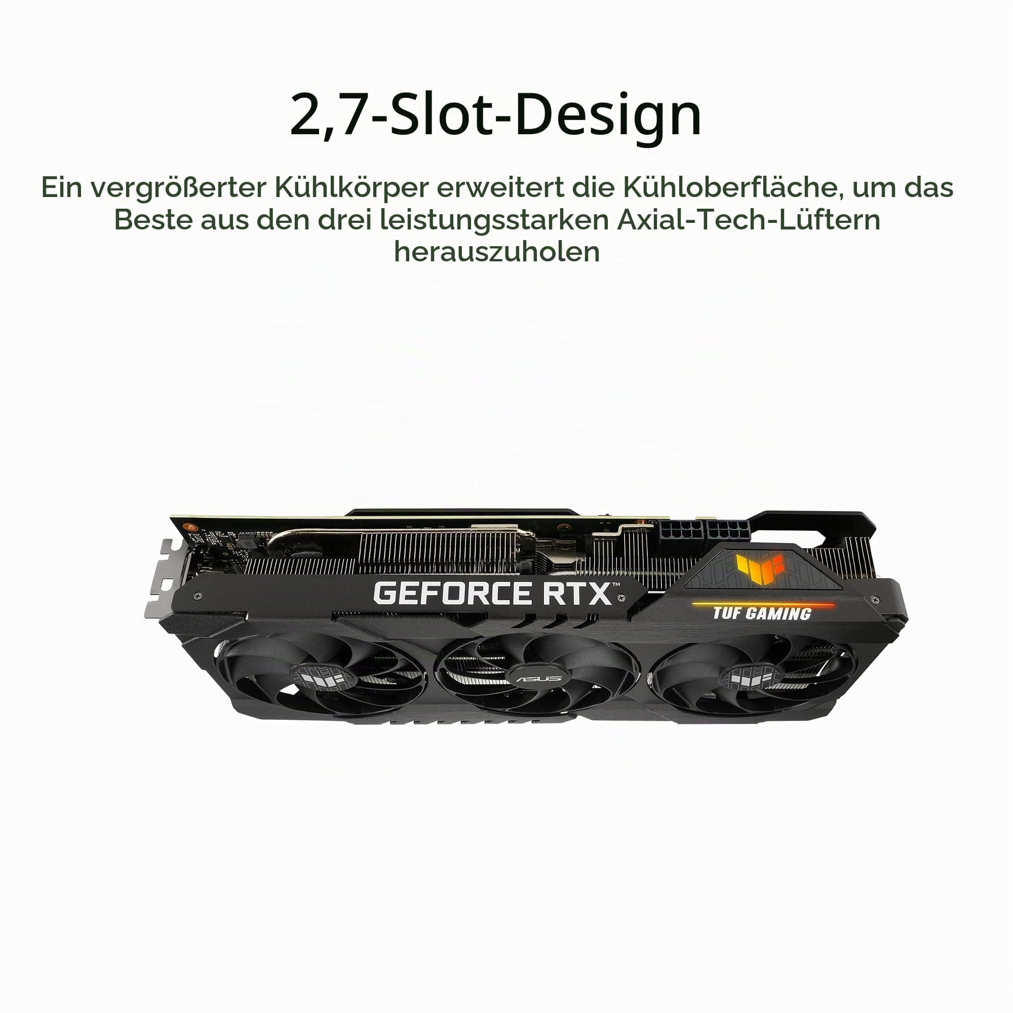 ASUS TUF GeForce RTX 3080 OC Edition 12GB Gaming Grafikkarte (LHR (Lite Hash Rate), Nvidia Ampere, PCIe 4.0, DLSS, Raytracing, GDDR6X Speicher, HDMI 2.1, DisplayPort 1.4a, TUF-RTX3080-O12G-GAMING) Bild 5