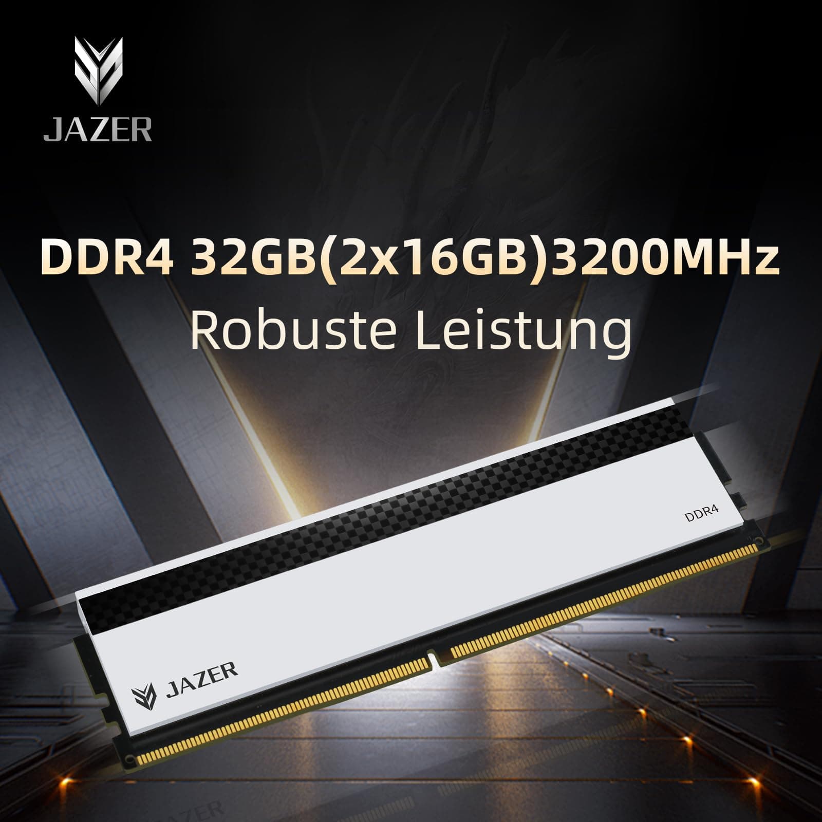 JAZER DDR4 RAM 32GB (2x16GB) 3200MHz Desktop Hochleistungs Memory | CL18, XMP 2.0 Übertaktung, 1.35V UDIMM Arbeitsspeicher,Weiß Bild 3