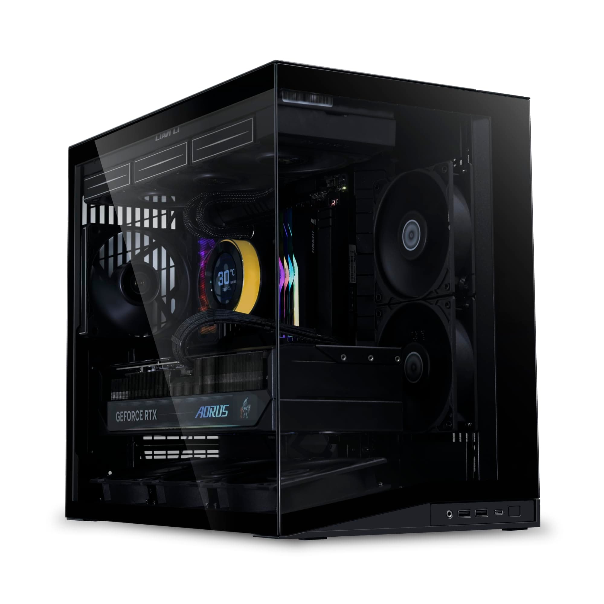 Lian Li O11 Dynamic Mini V2 Flow PC-Gehäuse Schwarz | Kompakter ATX Midi-Tower mit Zwei-Kammer-Design, Tempered Glass und modularem Aufbau - 5 Lüfter vorinstalliert Bild 2
