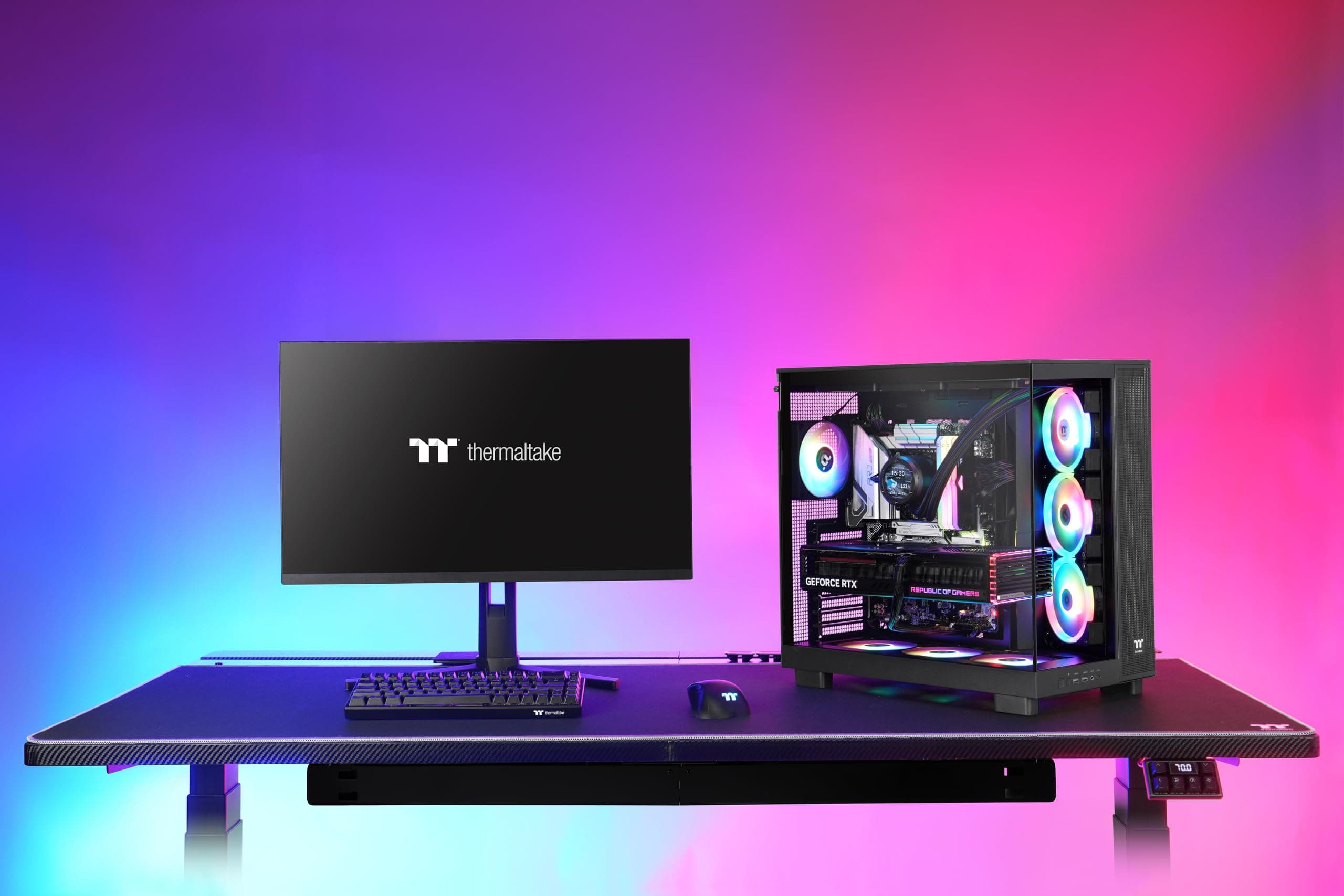 Thermaltake View 380 XL TG ARGB | Mid Tower PC‑Gehäuse | 4‑mm Tempered Glass | E‑ATX & XL‑Mainboard Support | USB‑C Front I/O | 360‑mm Radiator Support | High‑Airflow Design | Black View 380 XL Black Bild 7
