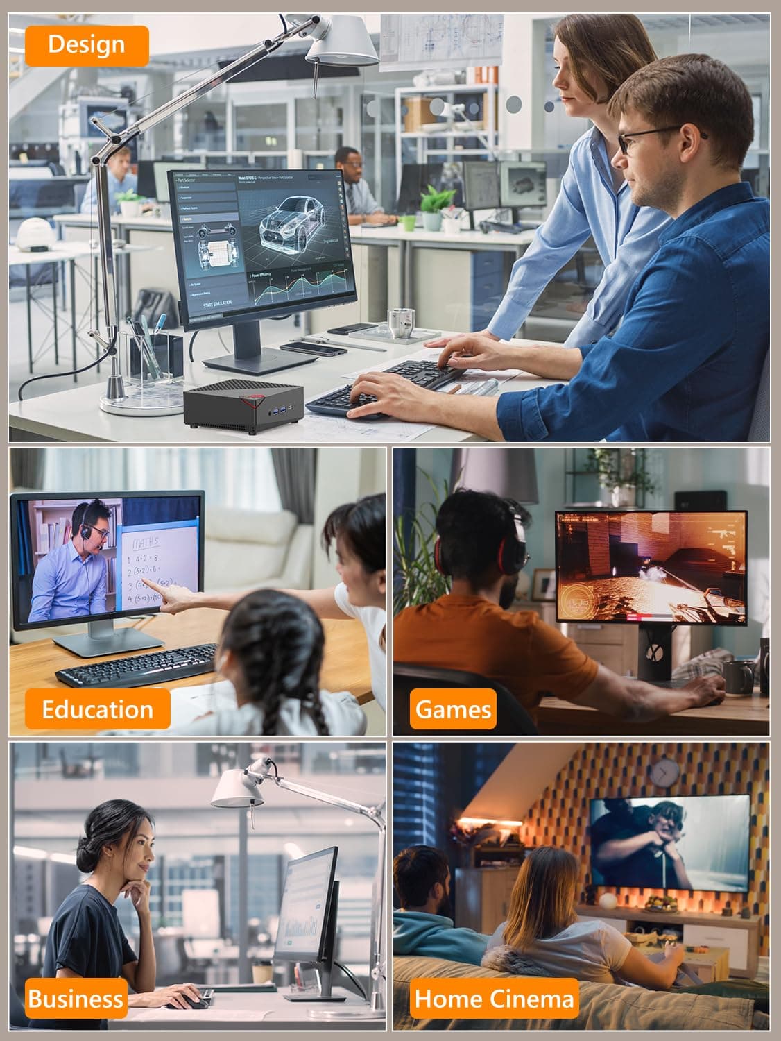 NiPoGi AM06 PRO Mini PC АMD Ryzen 5 7430U(6C/12T, bis zu 4,3 GHz), 16GB DDR4 512GB M.2 SSD Mini Desktop Computer WiFi 6, Dual LAN, DP/HDMI/Type-C 4K Triple Display Mini-PC mit VESA für Schule/Büro. Schwarz R5 7430U/ 16 + 512 Bild 8