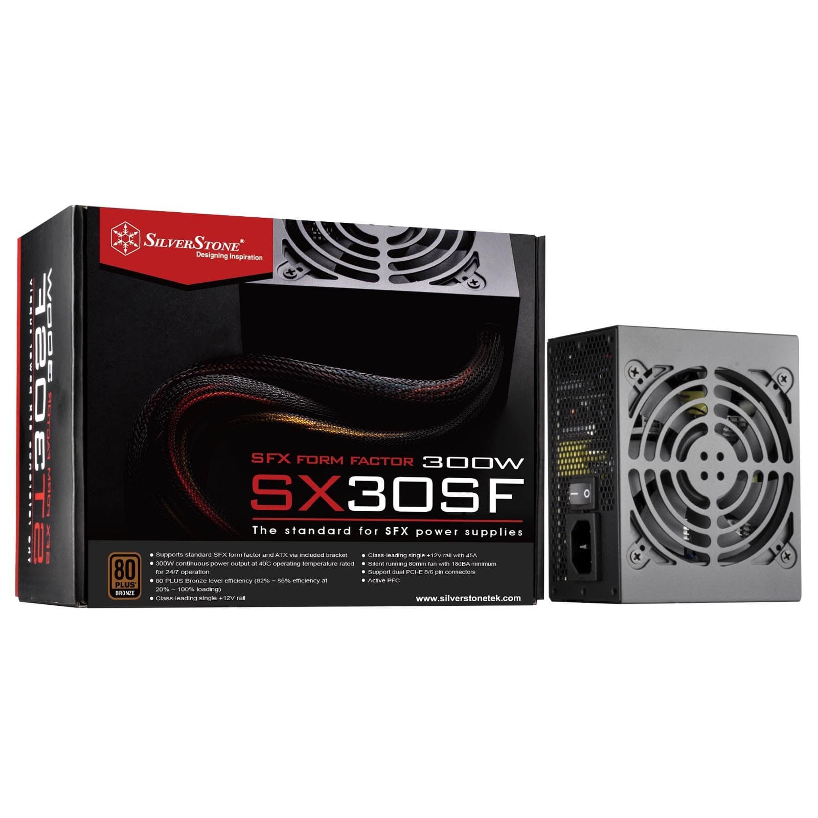 SilverStone SST-ST30SF v 2.0 - SFX Serie, 300W 80 Plus Bronze flüsterleises PC-Netzteil mit 92 mm-Lüfter Bild 2