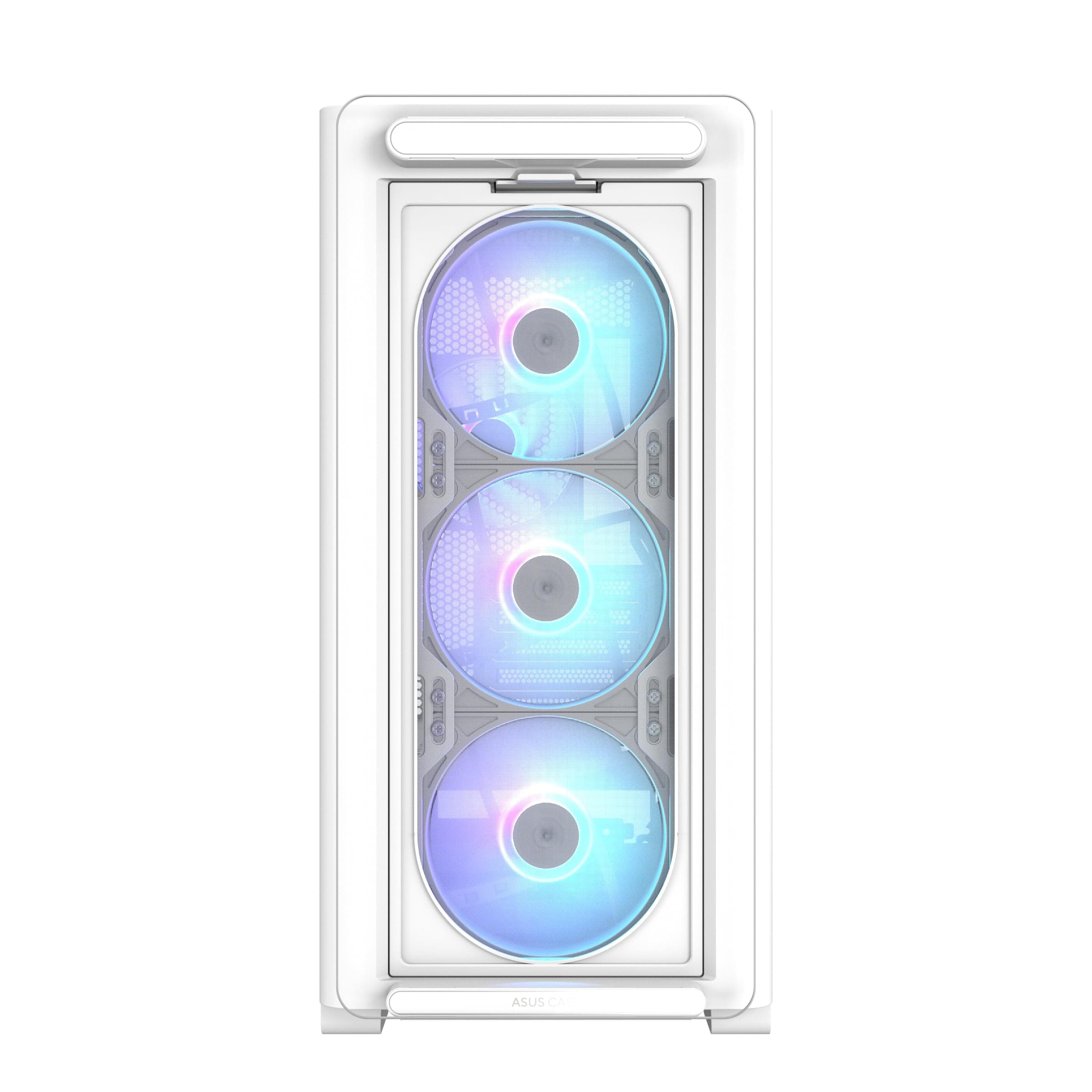ASUS A23 Plus TG ARGB White microATX PC Gehäuse (vorinstallierte ARGB-Lüfter, Mesh Frontpanel, kompatibel mit Mainboards mit versteckten Anschlüssen, 360-mm-Radiatoren, 380-mm-Grafikkarten, weiß) Bild 6