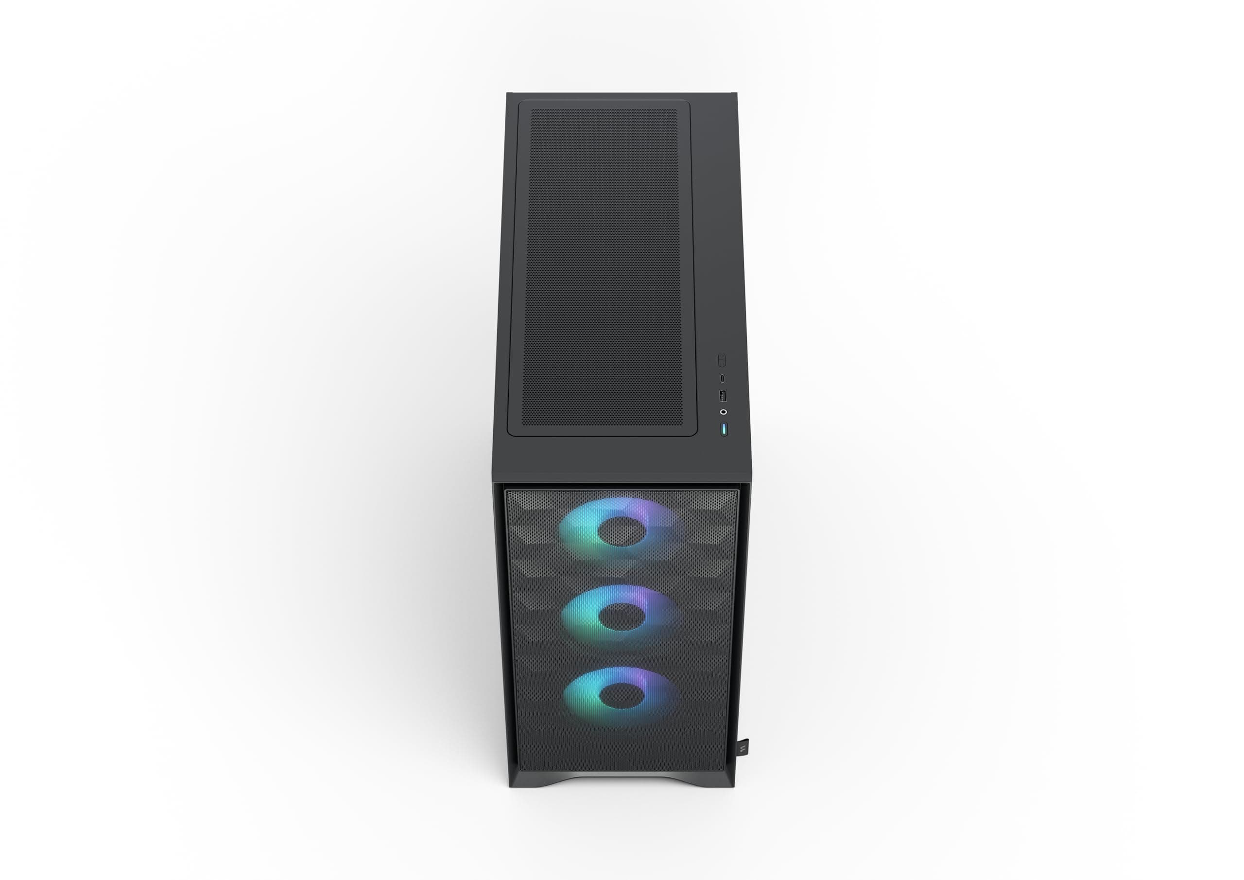 Fractal Design Pop 2 Air RGB PC-Gehäuse - Mesh-Front, Starke Airflow-Leistung, 3X 120 mm RGB-Lüfter, Tempered Glass, GPU bis 416 mm, ATX/mATX/ITX Schwarz TG RGB Bild 7