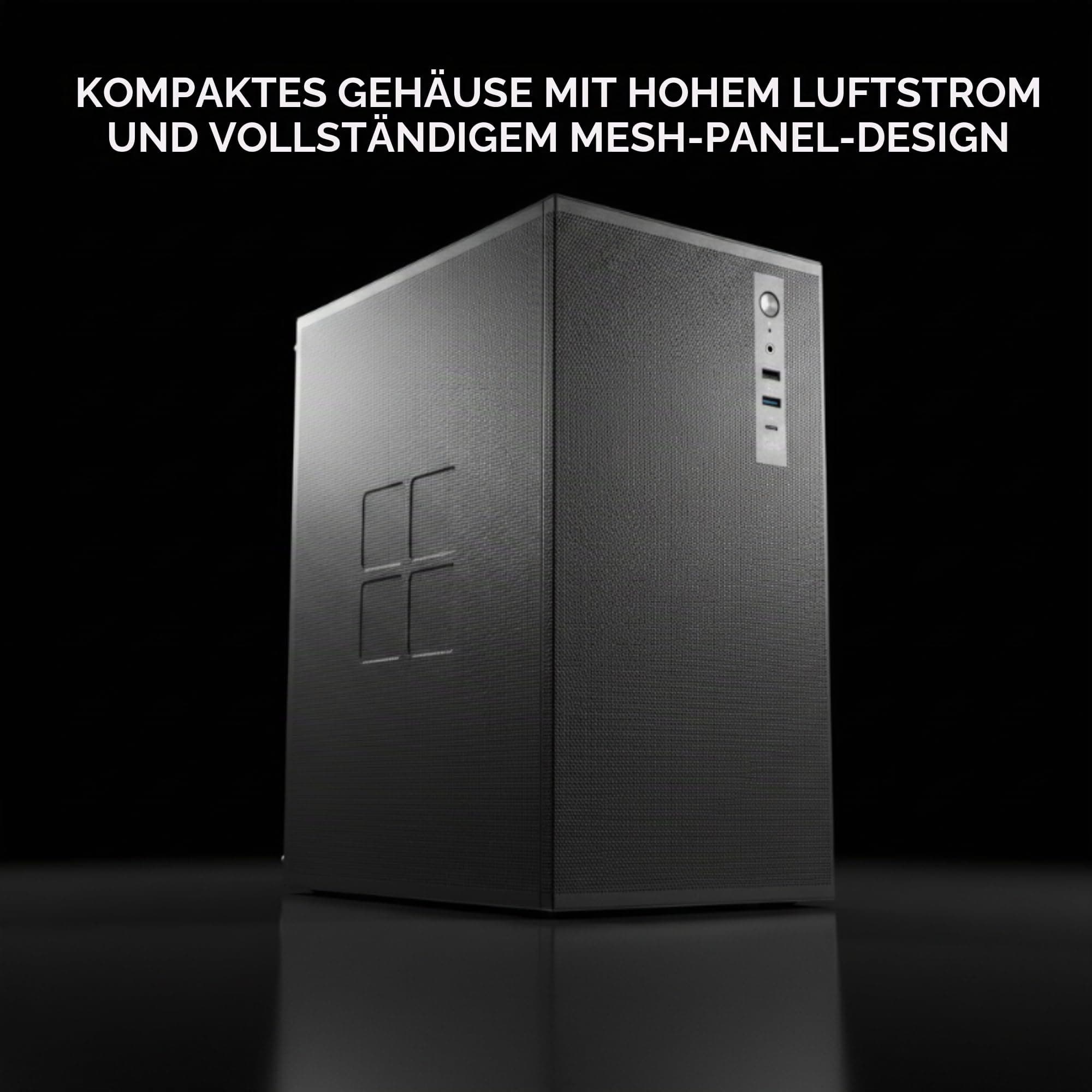 Mars Gaming MC-MESHPRO, MicroATX- und Mini-ITX-PC-Gehäuse, AirMesh Pro System, Mesh-Panels aus Japanischem Stahl, 120mm PWM FDB Rücklüfter, Unterstützung Flüssigkeitskühlungen 120mm, USB-C, Schwarz Bild 3