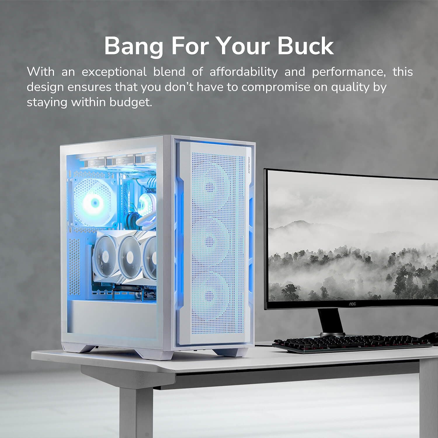 Cougar Uniface RGB Mid Tower weißes Gehäuse mit 4 x ARGB-Lüftern Bild 7