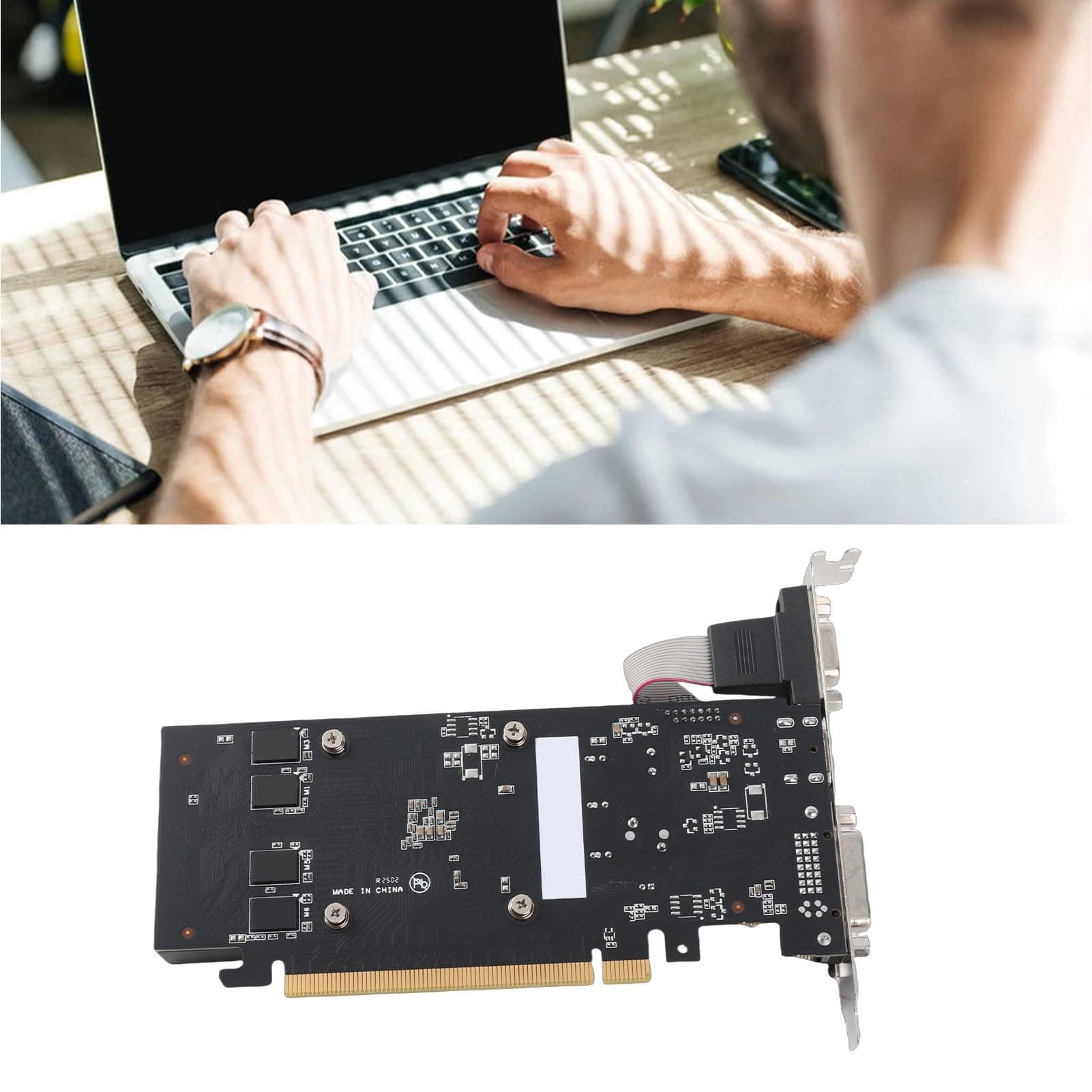 Bewinner Desktop Grafikkarte, 1 GB 64 Bit GDDR3 Gaming Grafikkarte, 589 MHz 1000 MHz 2560 X 1600 Desktop Grafikkarte, HDMI VGA DVI Grafikkarte Bild 3