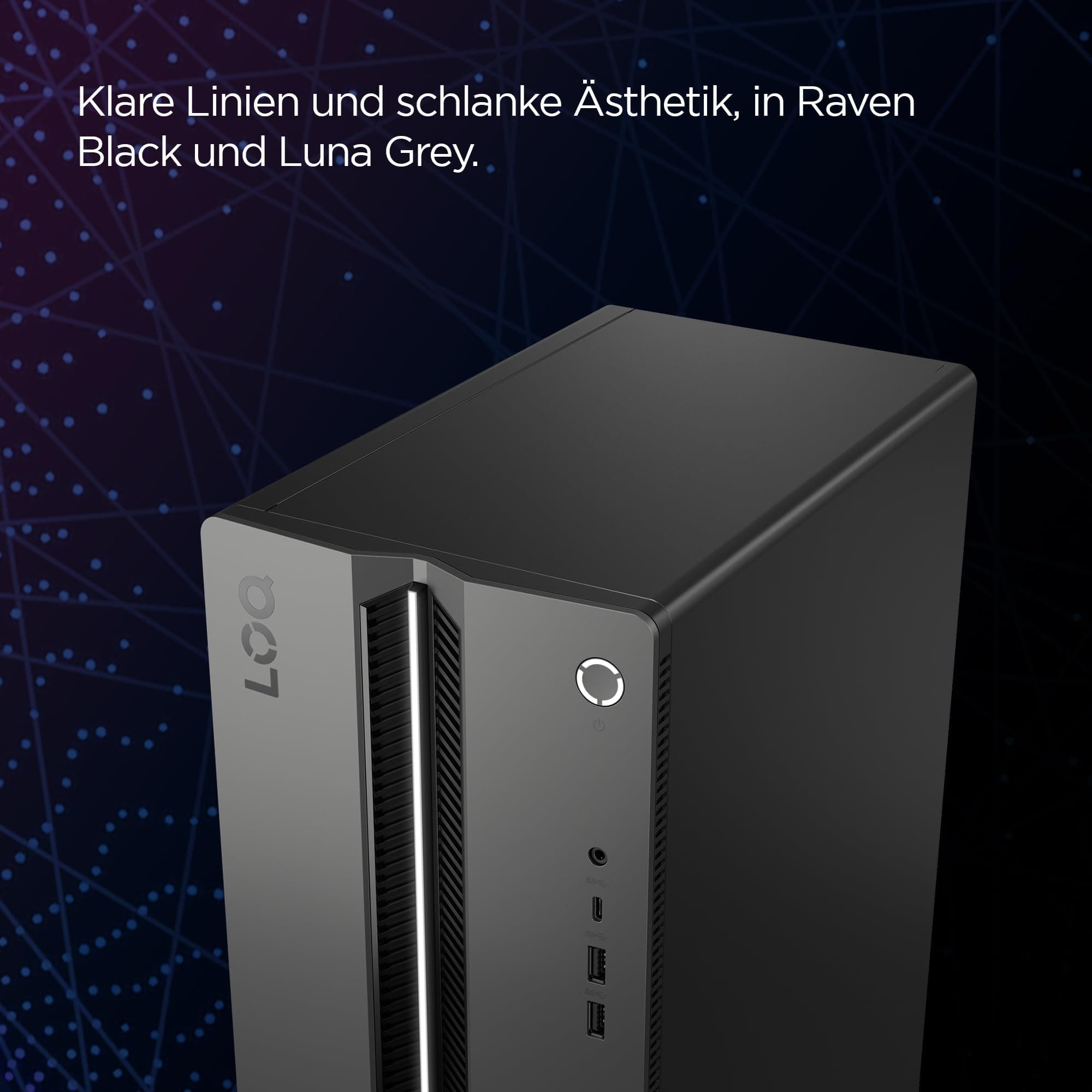 Lenovo LOQ Tower Gaming Desktop-PC | NVIDIA GeForce RTX 5060 | Intel Core i5-14400F |16GB RAM | 1TB SSD | Win11 | Luna Grau - Raven Schwarz | 17L | 3 Monate GamePass | 3 Monate Premium Care Bild 7