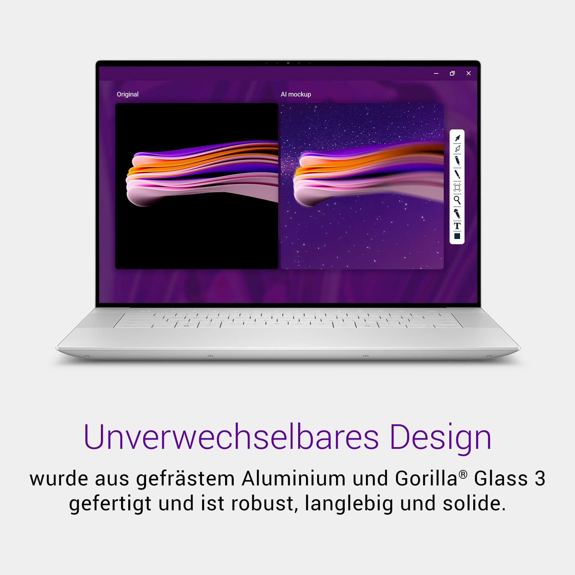 Dell 16 Premium Laptop DA16250-16,3" 4K OLED Touchscreen 120Hz, Intel Core Ultra 9 285H, RTX 5070, 32GB RAM, 1TB SSD, Windows 11 Home, Studio-Audio, QWERTZ, Platinum - 1 Jahr Dell Care Plus Intel Core Ultra 9 285H (16 Cores, up to 5.4GHz Turbo) 32 GB Windows 11 Home Bild 7