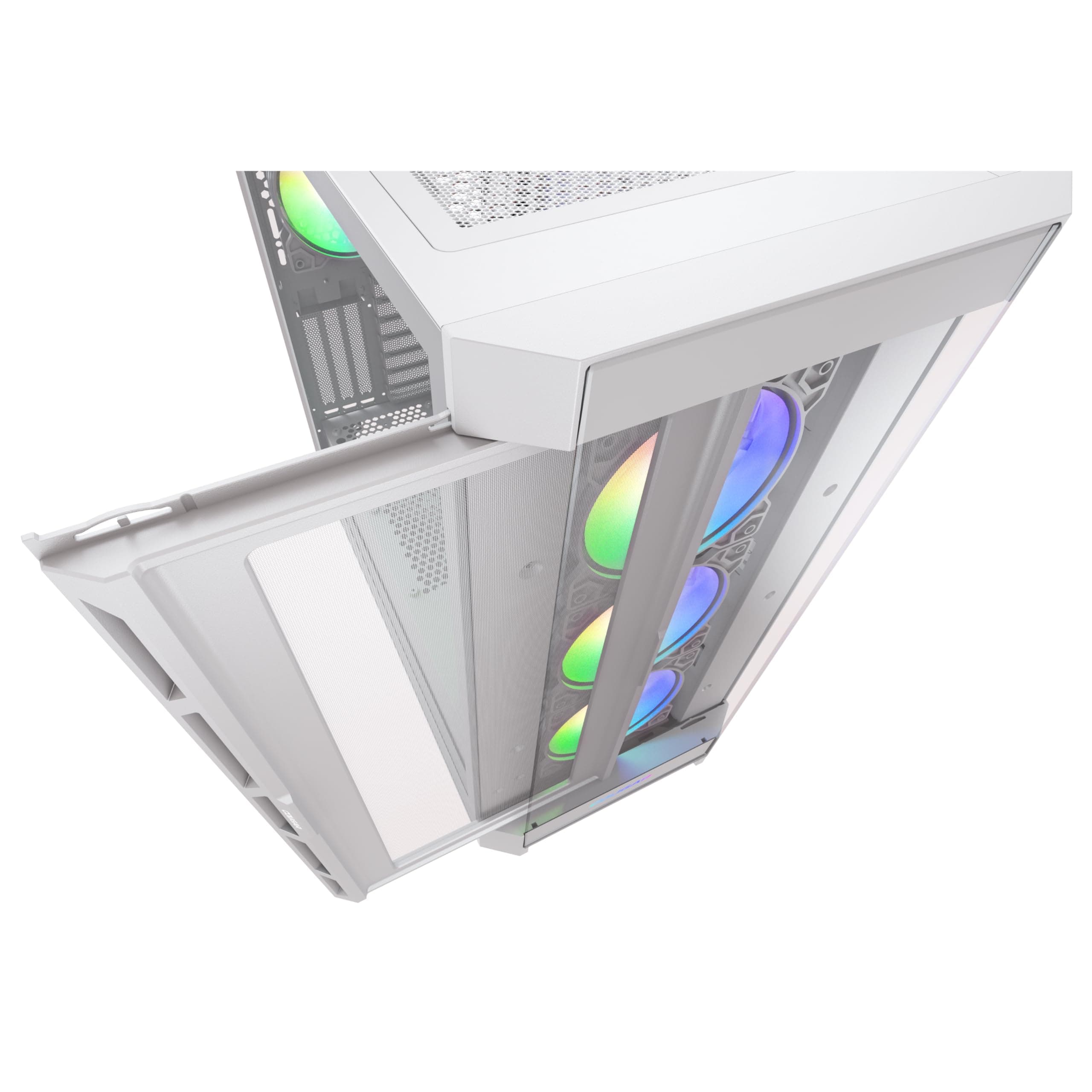 COUGAR DUOFACE PRO RGB Mid Tower PC Gehäuse mit 2 Frontplatten und RGB Lüftern (Weiss) Bild 7