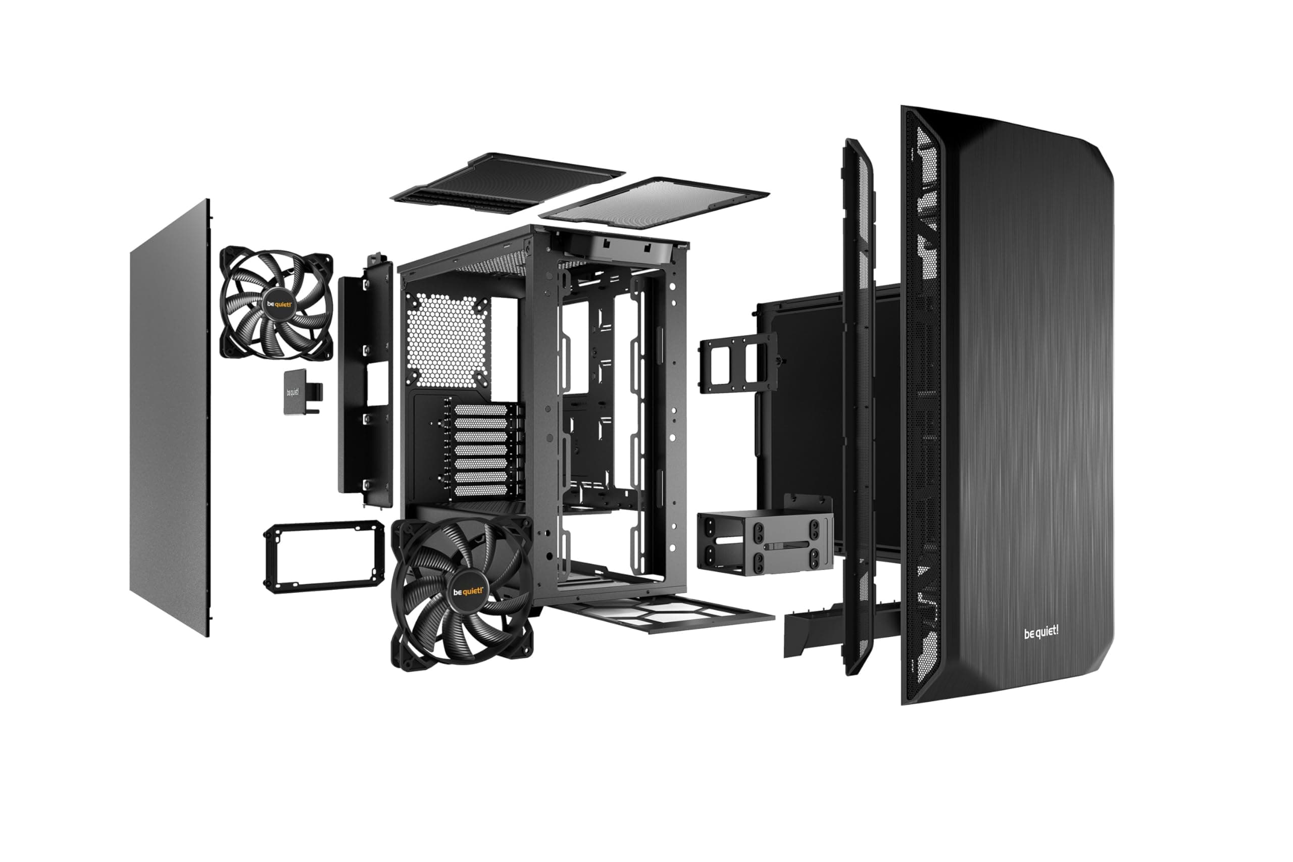 be quiet! Pure Base 500 Black, PC-Gehäuse, 2X Pure Wings 2 140mm Lüfter, Airflow und Silence optimierte Topcover, Radiatoren bis 360mm, BG034 Bild 7