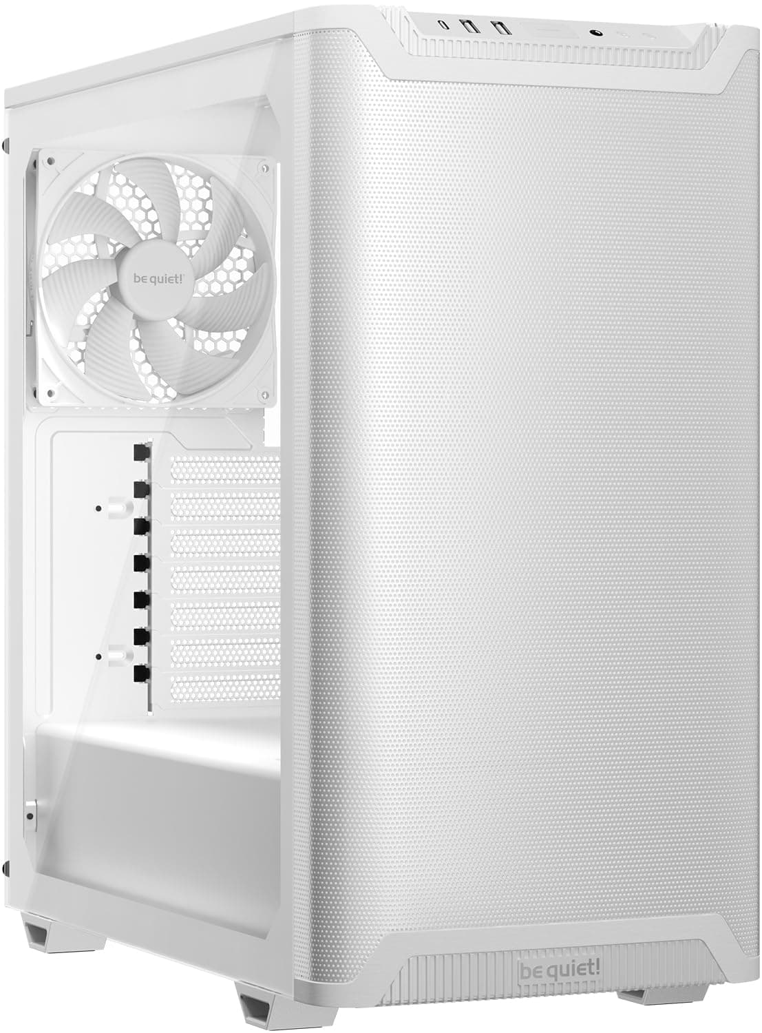 be quiet! Pure Base 501 Airflow Window White PC-Gehäuse, 2 vorinstallierte Pure Wings 3 140mm PWM-Lüfter, hoher statischer Druck, USB 3.2 Gen. 2 Type C, geräumiges Design, Seitenfenster aus Temperglas Bild 2