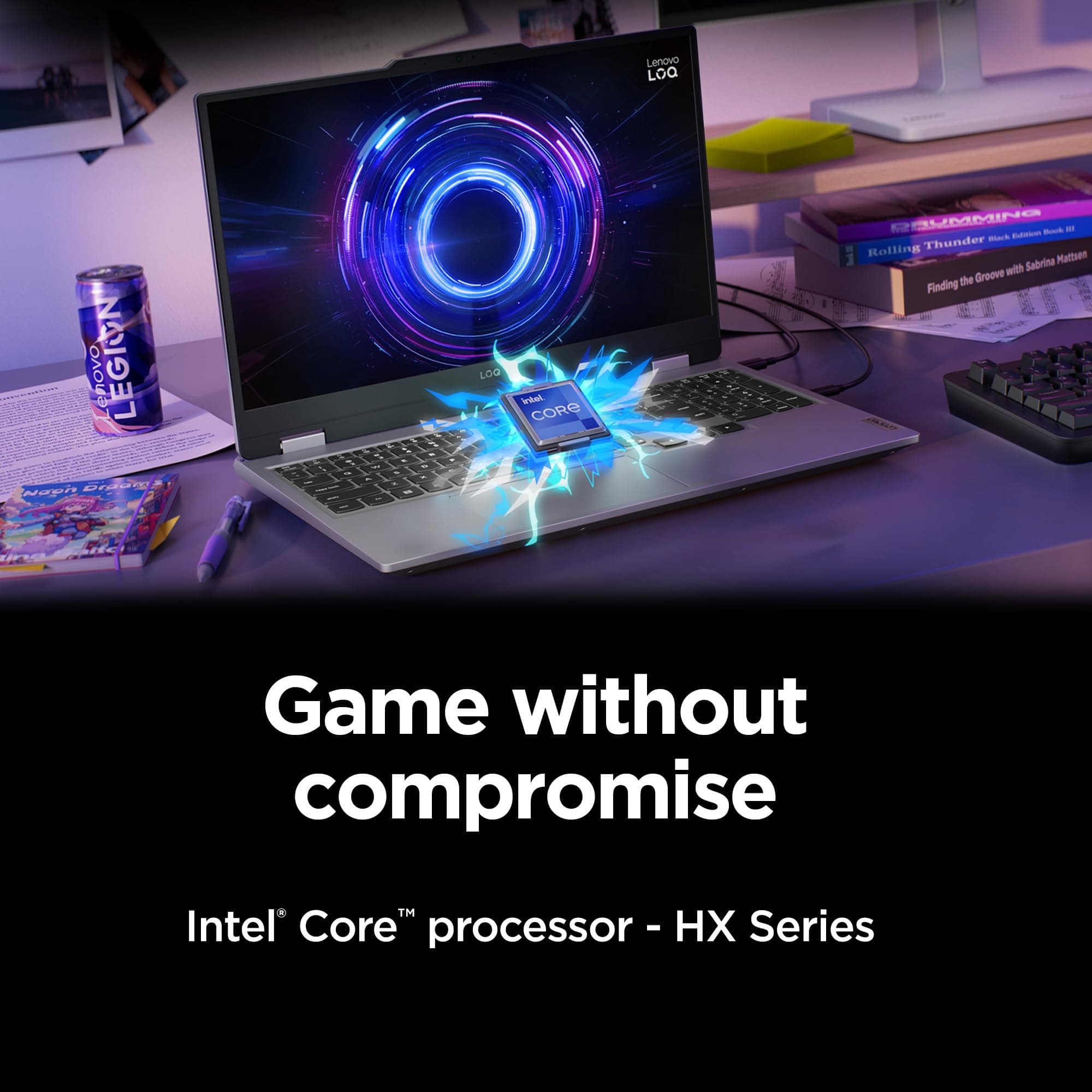 Lenovo Legion LOQ - AI-Powered Gaming Laptop - Intel Core i7-13650HX - 39.6 cm FHD IPS Display - 144Hz - NVIDIA GeForce RTX 5050 - 16GB Speicher - 1TB Speicher - NVIDIA G-Sync - Luna Grey Bild 4