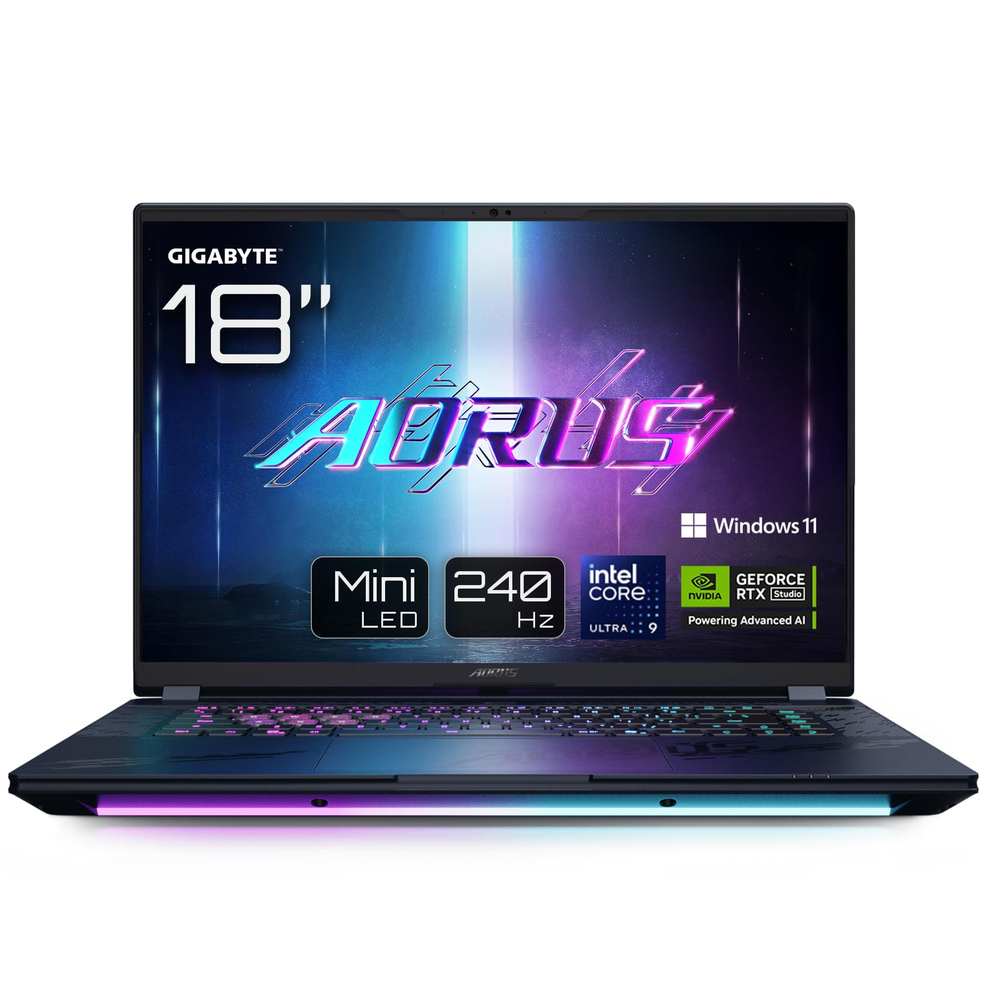 Gigabyte AORUS Master 18 BYH Gaming-Laptop - 18,0“, 240Hz WQXGA, Intel Core 275HX, RTX 5080 GPU, 64GB DDR5 5600MHz, 2 x Gen4 1TB SSD, Windows 11 Pro, 2 Jahre Garantie, AORUS Master 18 BYHC5DED65SP