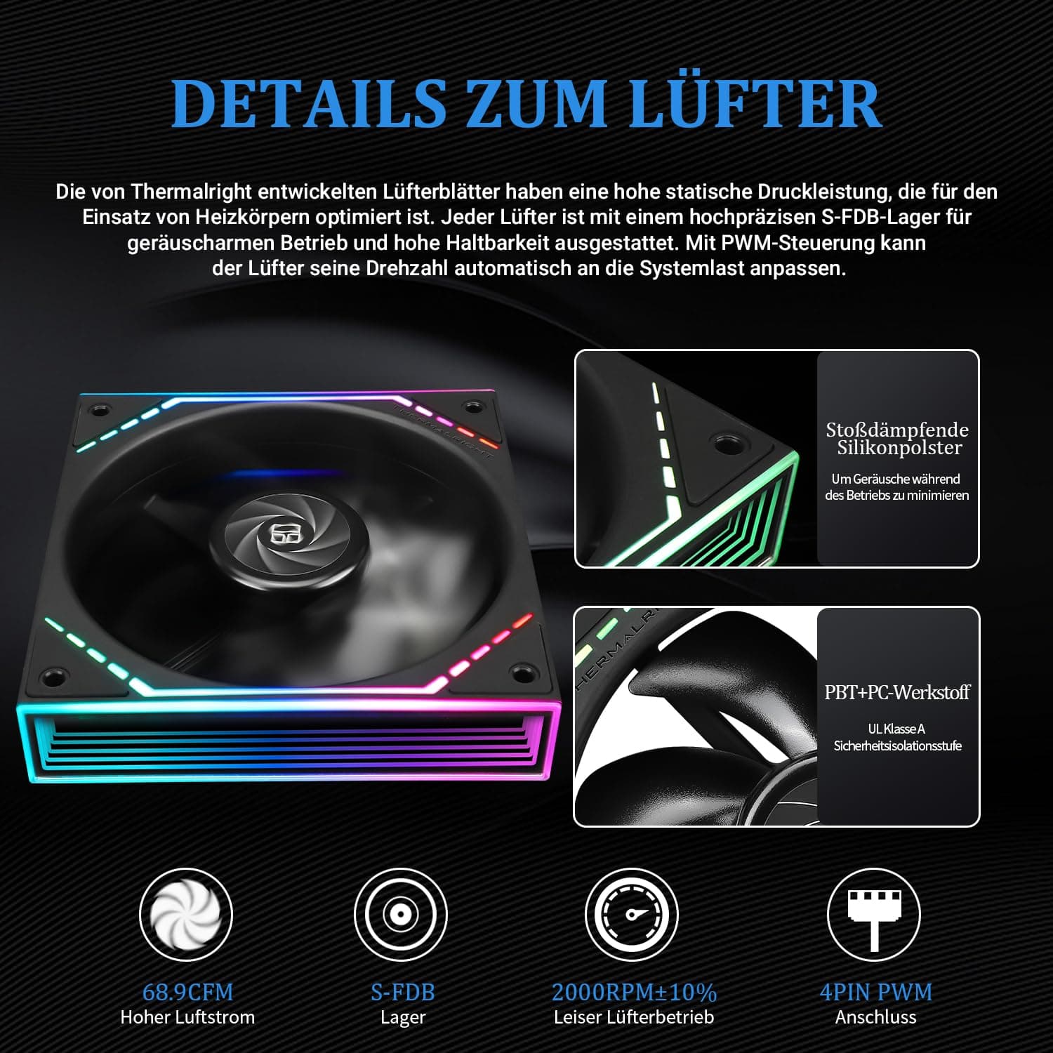 Thermalright Frozen Infinity 360 BLACK CPU-Wasserkühler, 360mm Aio CPU-Kühler, Dreifach-TL-M12-PWM-Lüfter, Infinity Mirror CPU-Kühler, für AMD/AM4/AM5, Intel LGA1851/1700/1150/1151 360mm Schwarz Bild 7