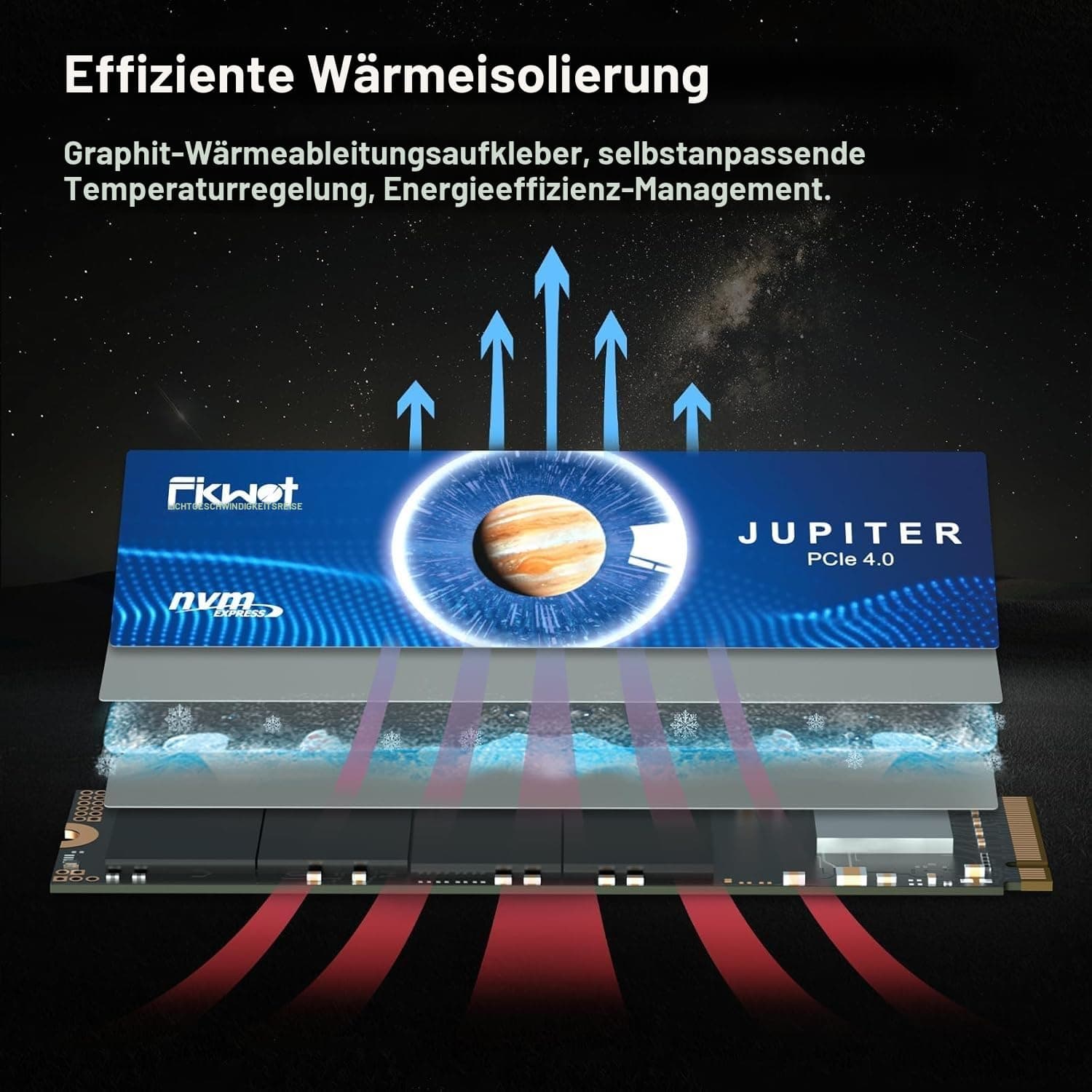 Fikwot FX991 M.2 SSD, 2TB NVMe SSD M.2, PCIe Gen4, Bis zu 7300MB/s Lesen, Interne SSD für PS5 Gaming und Laptop Bild 7