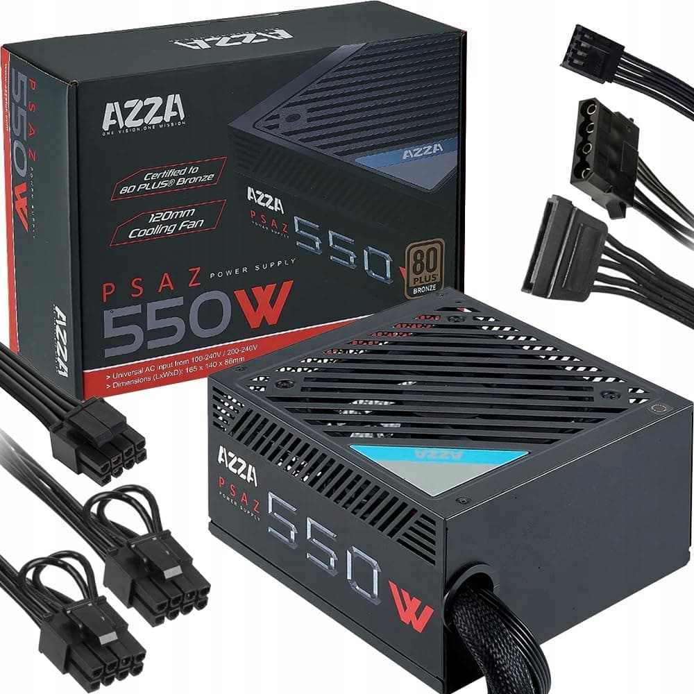 Azza 550W PC-Netzteil, schwarz, 2X PCIe AD-Z550