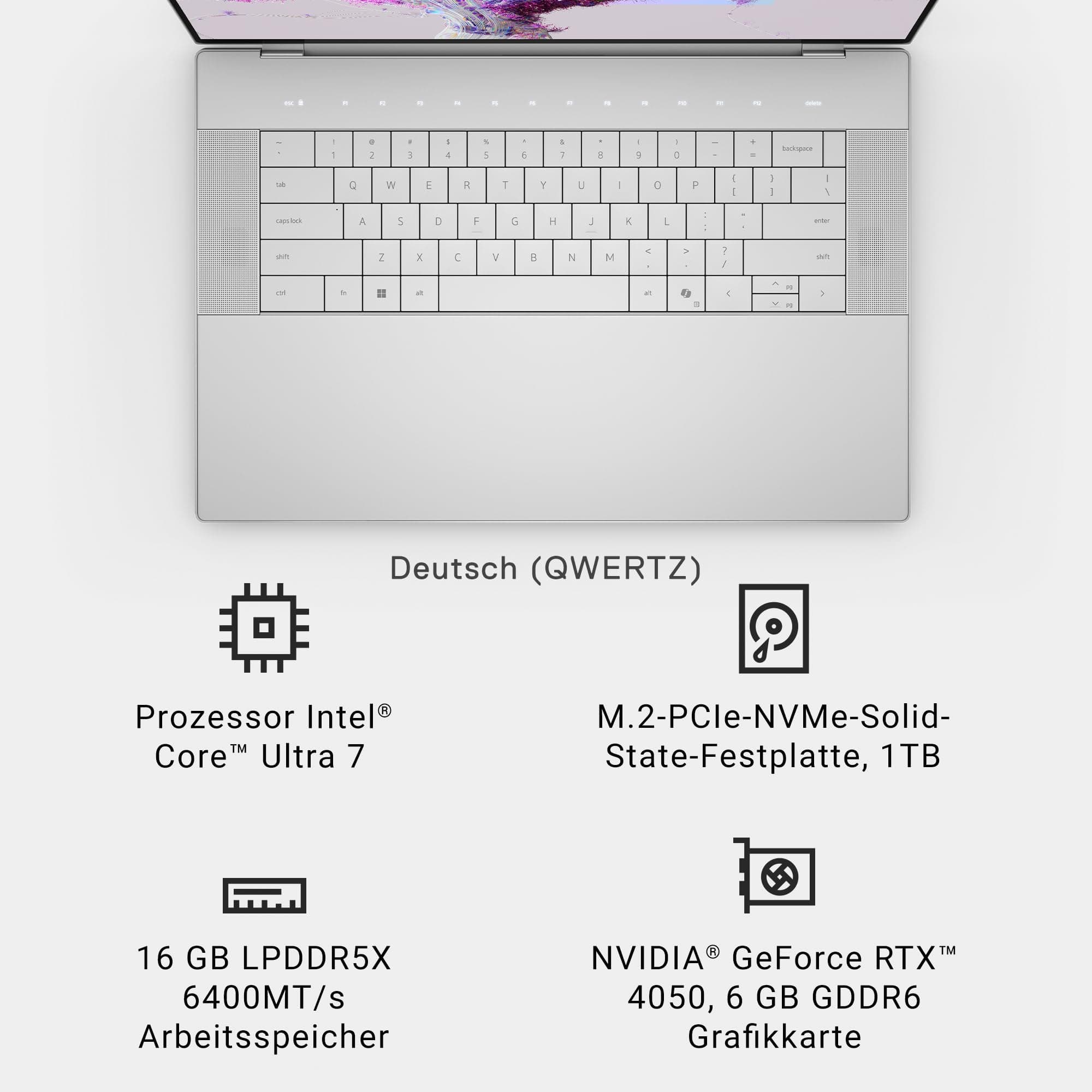 Dell XPS 16 9640 Laptop 16.3 Inch 16:10 FHD+ Display, Intel Evo Edition, Intel Core Ultra 7, NVIDIA GeForce RTX 4050 Graphics 16GB RAM 1TB, Windows 11 Home, Fingerprint Reader, Backlit German Keyboard Core Ultra 7 155H 16 GB Windows 11 Home Bild 6
