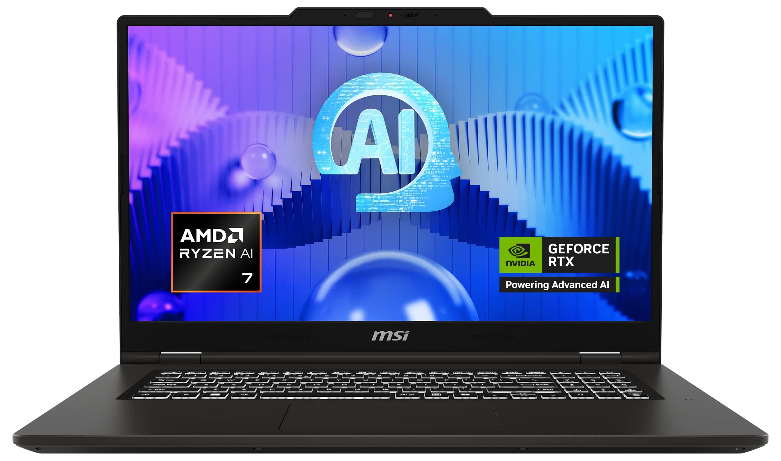 MSI VenturePro A17 AI+, Business-Laptop, AMD Ryzen™ AI 7 350 Prozessor, 17,3" Full HD Display, NVIDIA® GeForce RTX™ 5060 Grafik, 16 GB RAM, 512 GB SSD, Windows 11 Home, QWERTZ Tastatur, A3HWFG-003