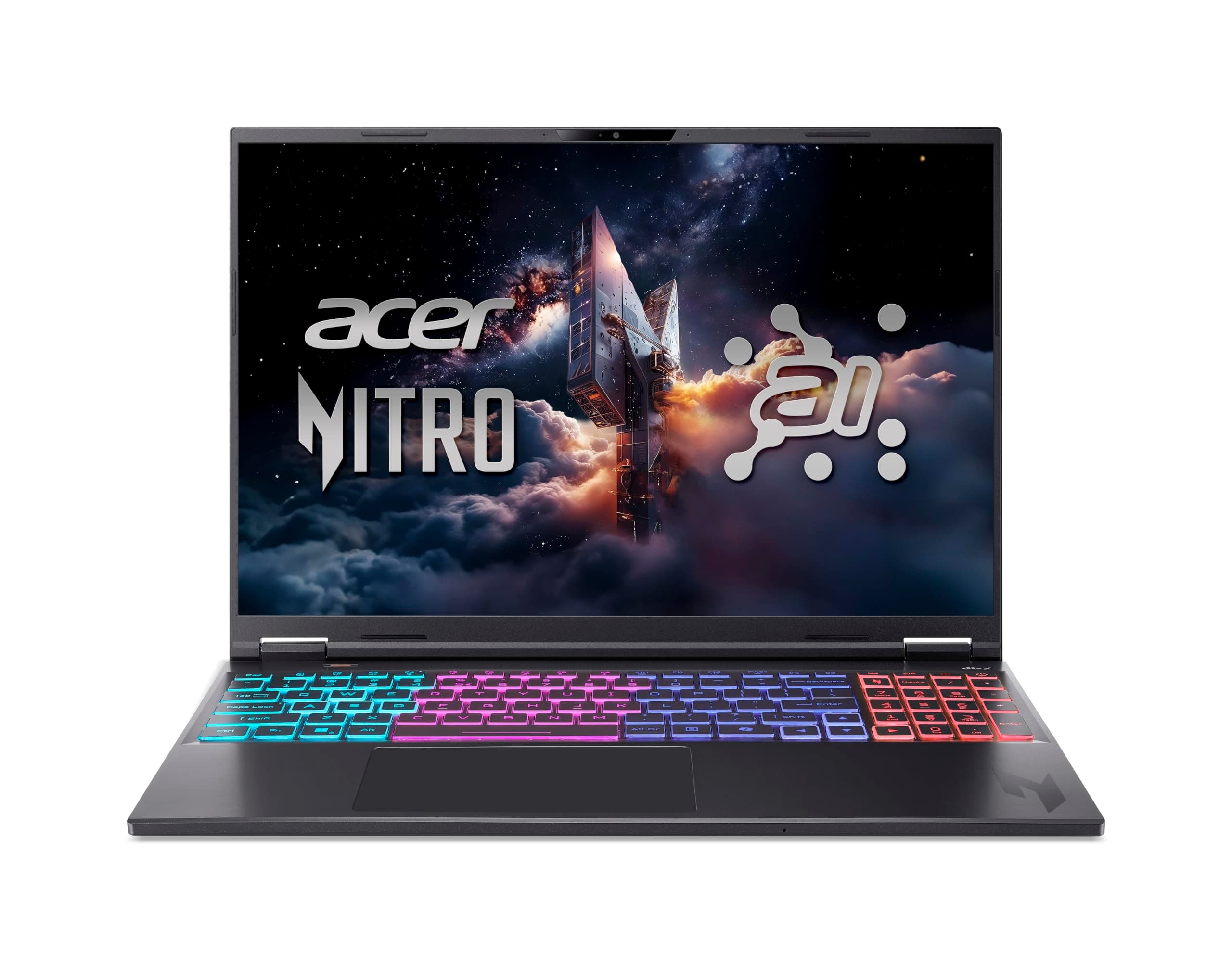 Acer Nitro 16S AI (AN16S-61-R5MK) Gaming Laptop, 16" WQXGA IPS 180Hz Display, AMD Ryzen AI 9 365, 32 GB RAM, 2 TB GB SSD, NVIDIA GeForce RTX 5070 Ti, Windows 11, QWERTZ Tastatur, schwarz